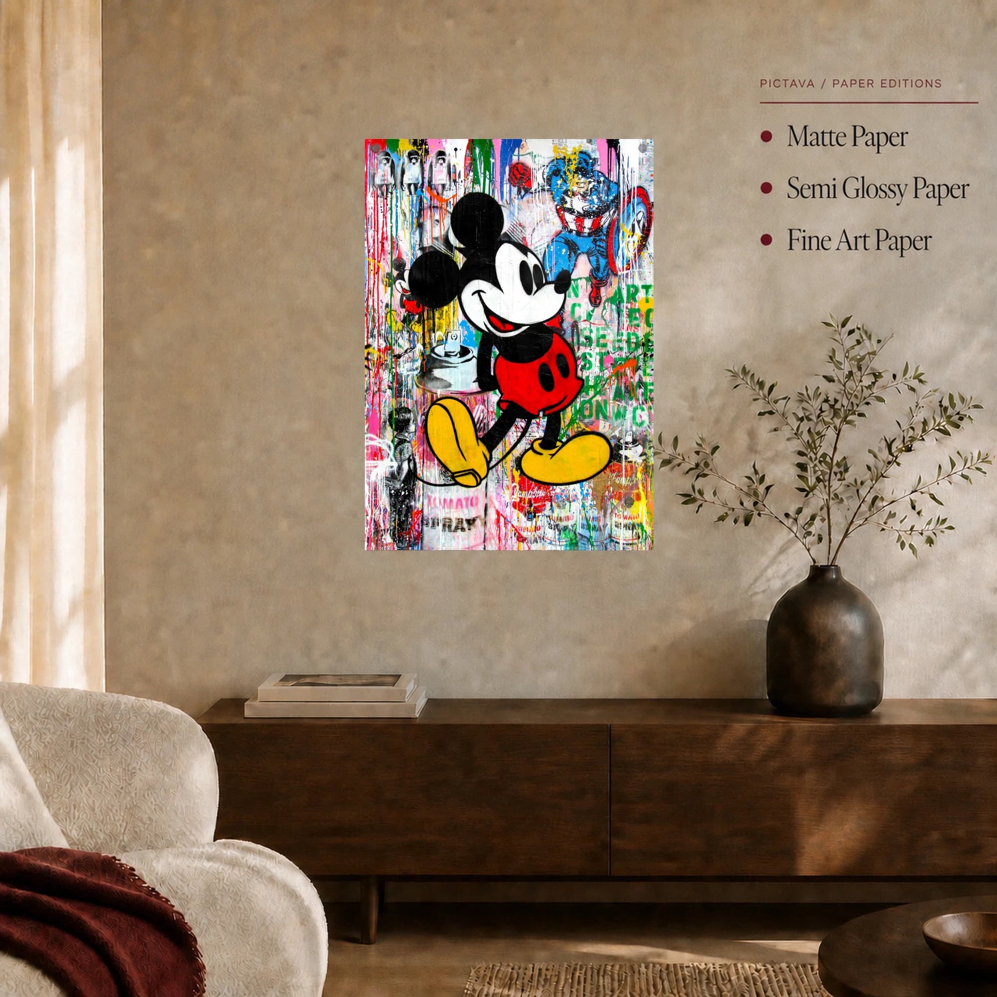 Mickey Mouse Urban Street Art Canvas Print, view 6