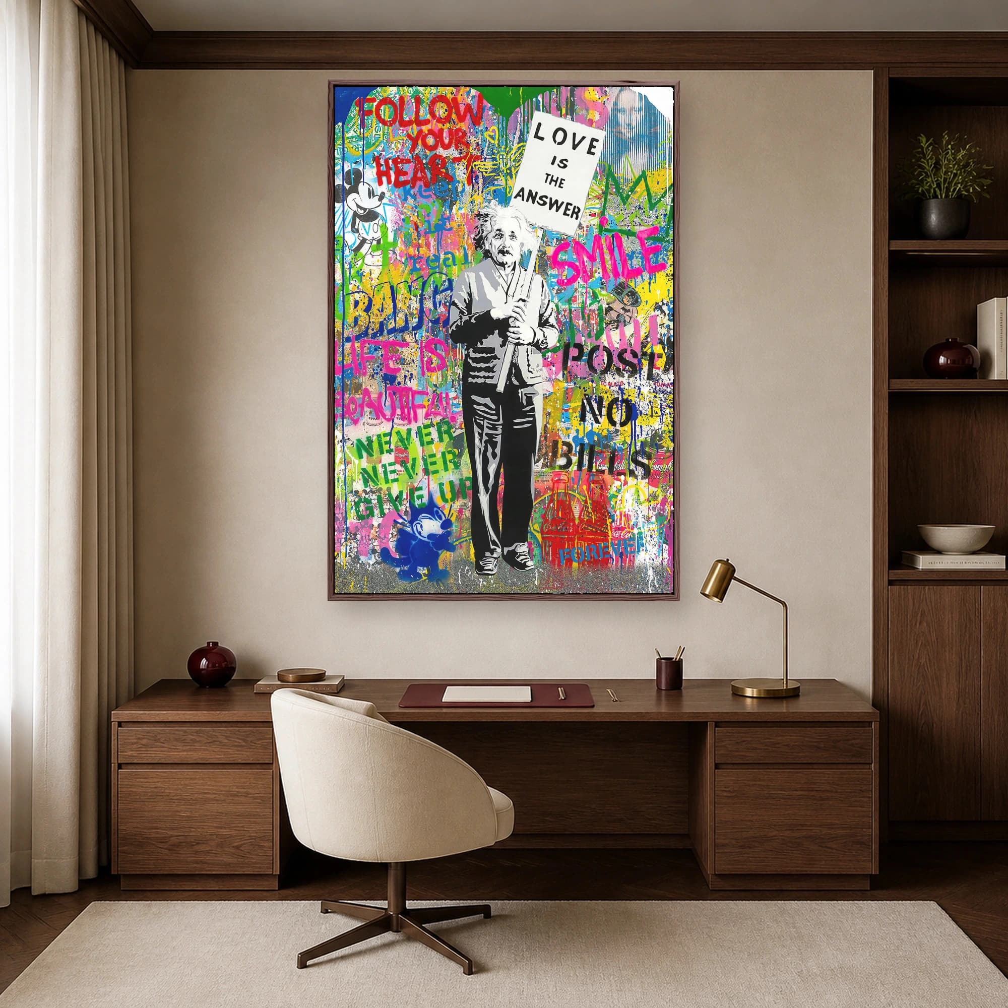 Albert Einstein Love Is The Answer Pop Art Canvas, view 7