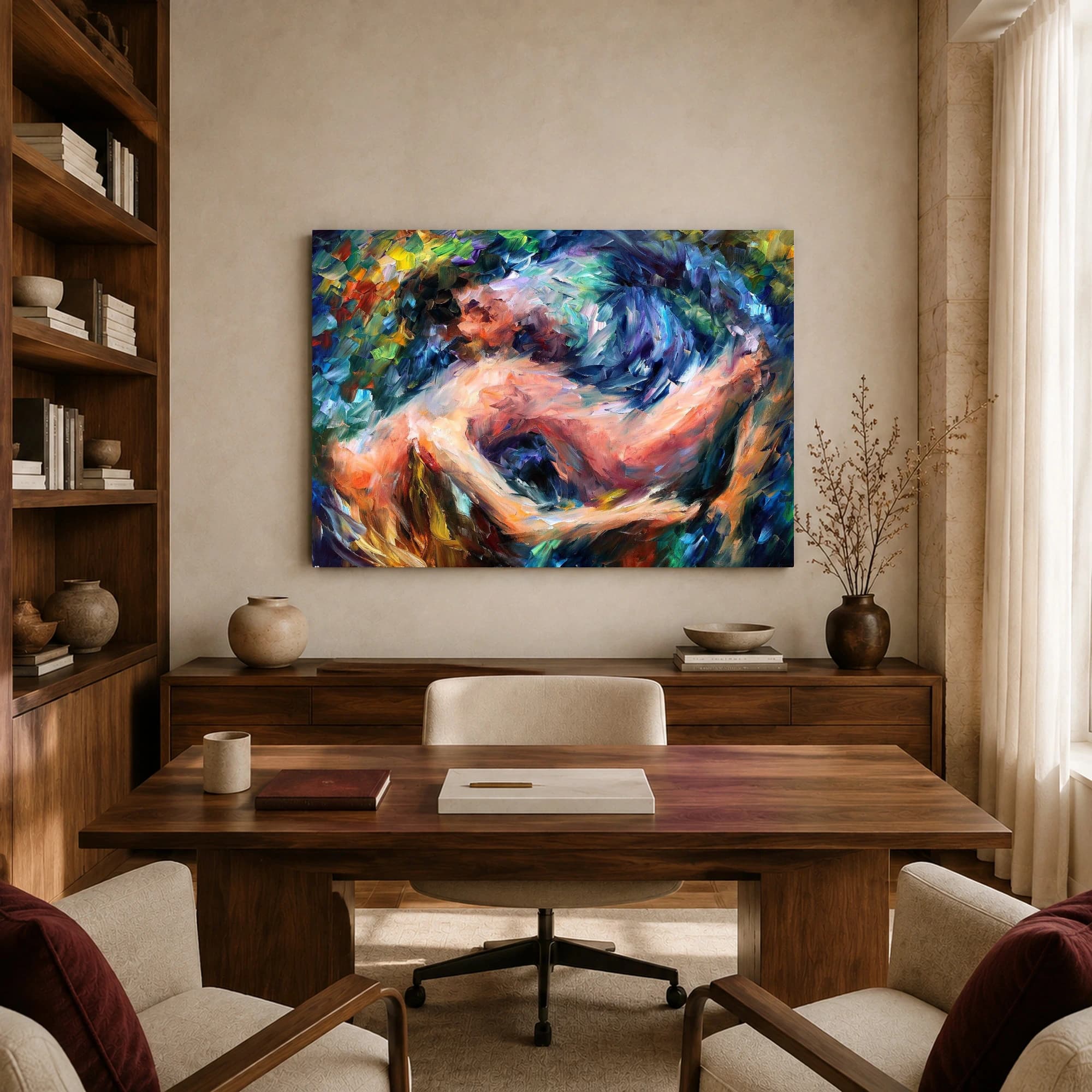 Abstract Embrace Impasto Canvas Print, view 7
