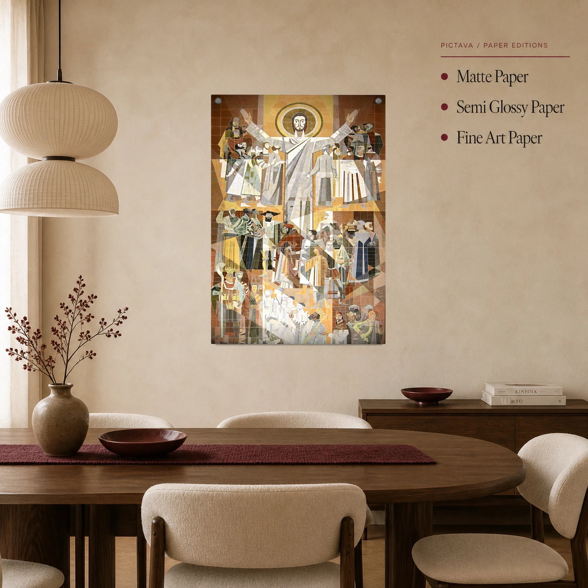 Christ of the Ohio Mid-Century Mosaic Canvas Print, view 3