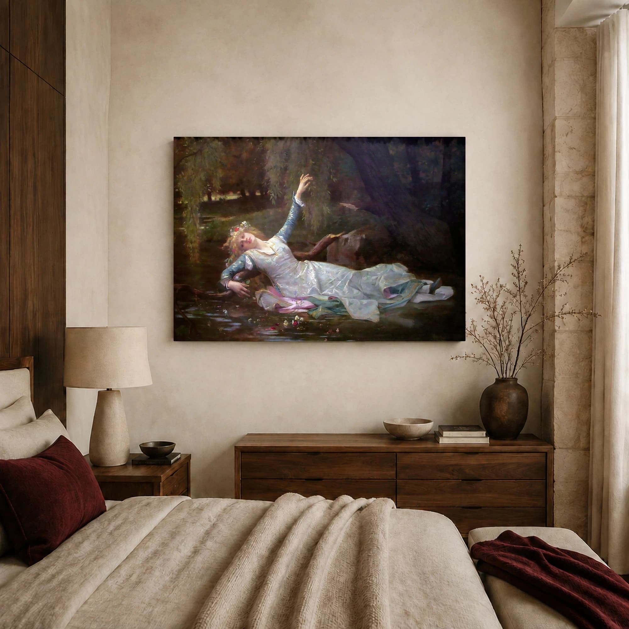 Ophelia Canvas Print by John Everett Millais Classic Literary Art, view 8
