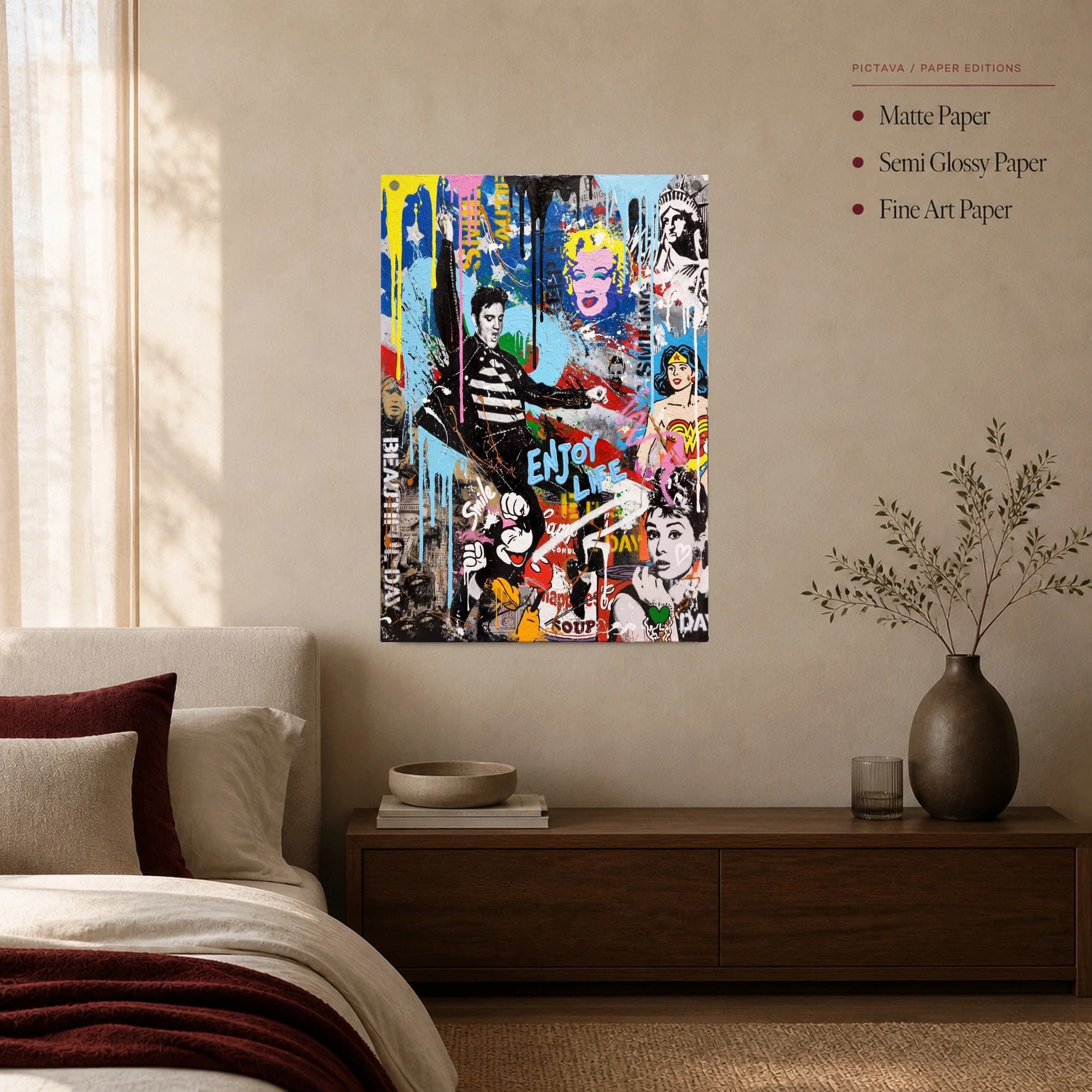 Pop Culture Icons Graffiti Mashup Wall Art, view 3