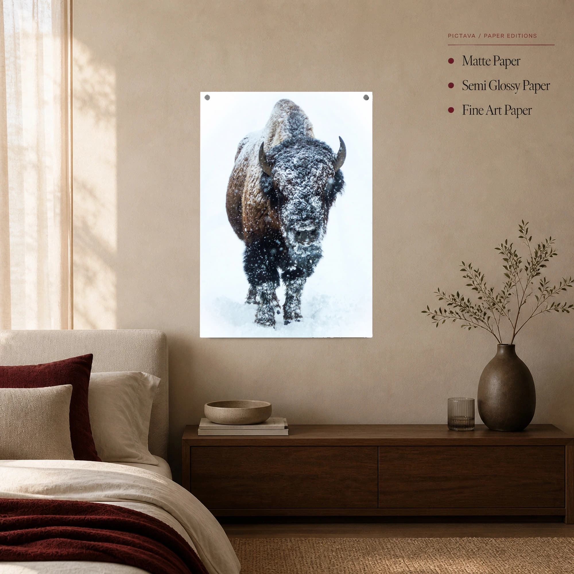 Frost-Covered Bison in Snow Wall Art, view 5