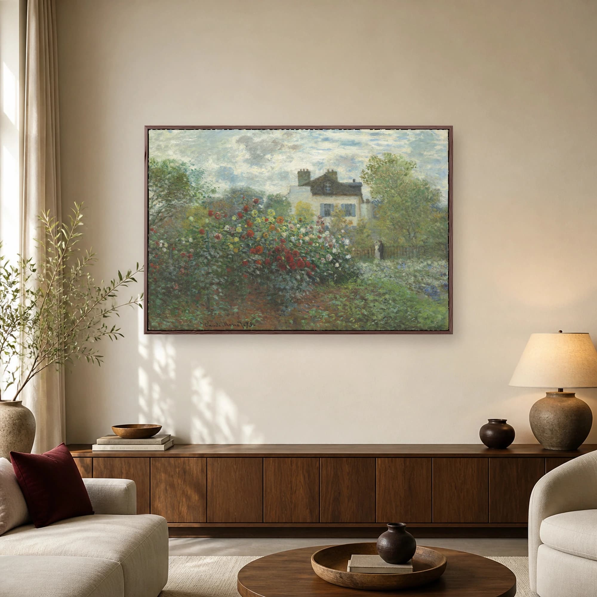 Claude Monet The Artist's Garden at Argenteuil Canvas Print, view 2