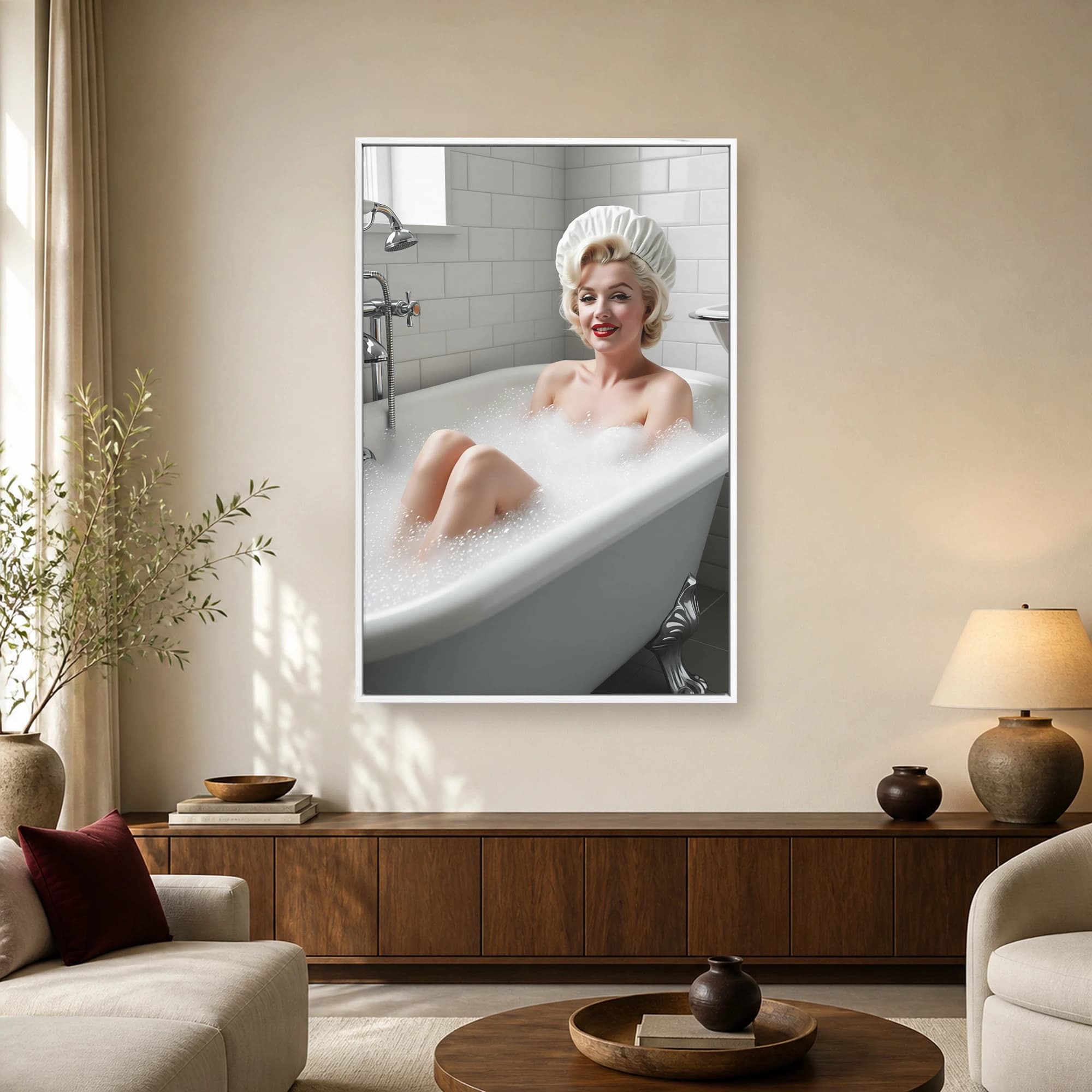 Marilyn Monroe Bubble Bath Vintage Wall Art, view 2