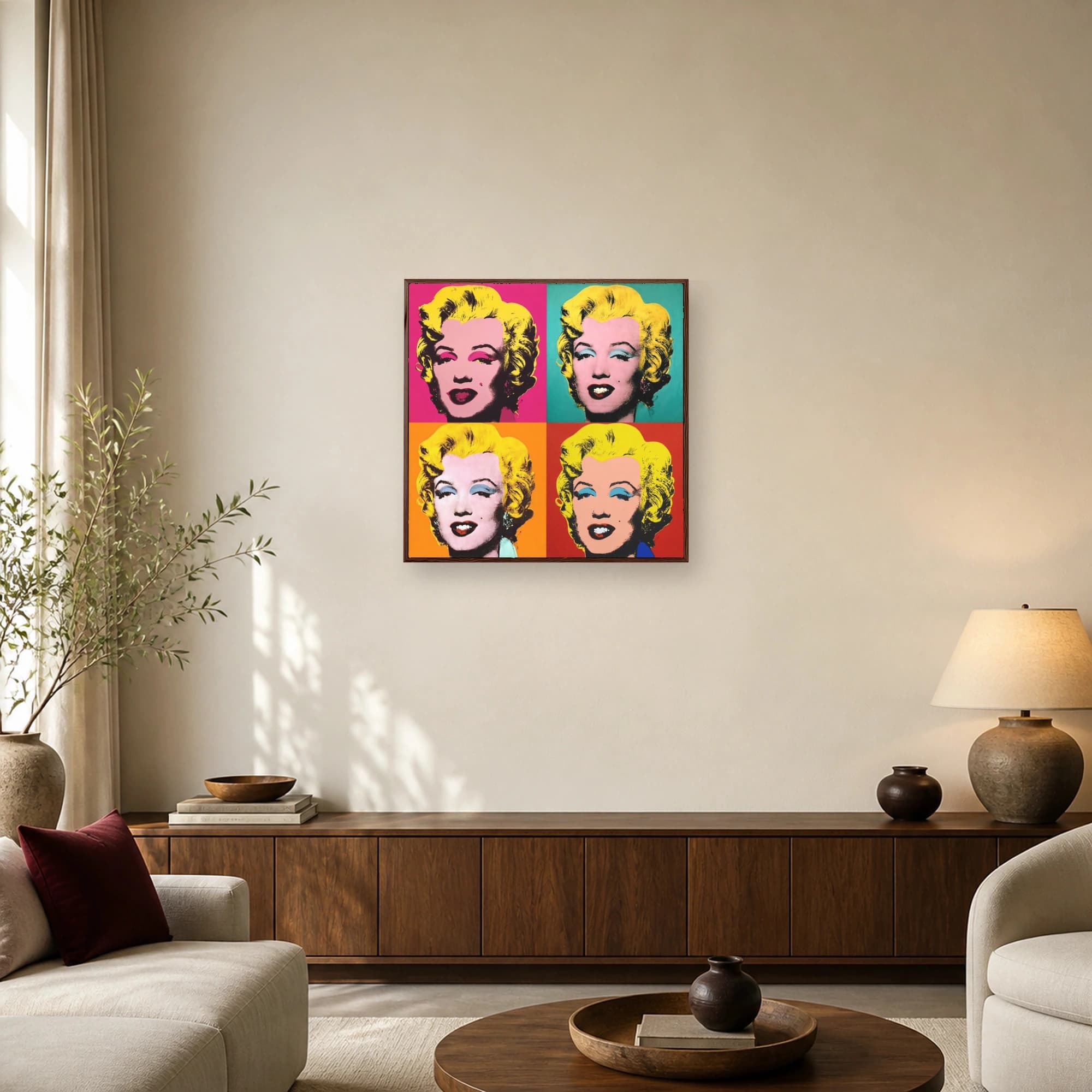 Four Panel Marilyn Pop Art Canvas Print, view 5