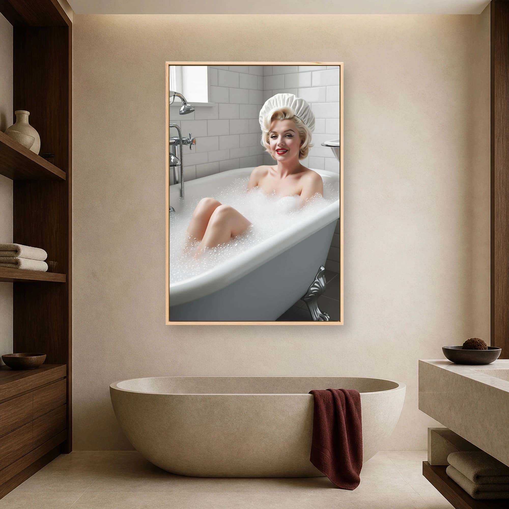 Marilyn Monroe Bubble Bath Vintage Wall Art, view 3