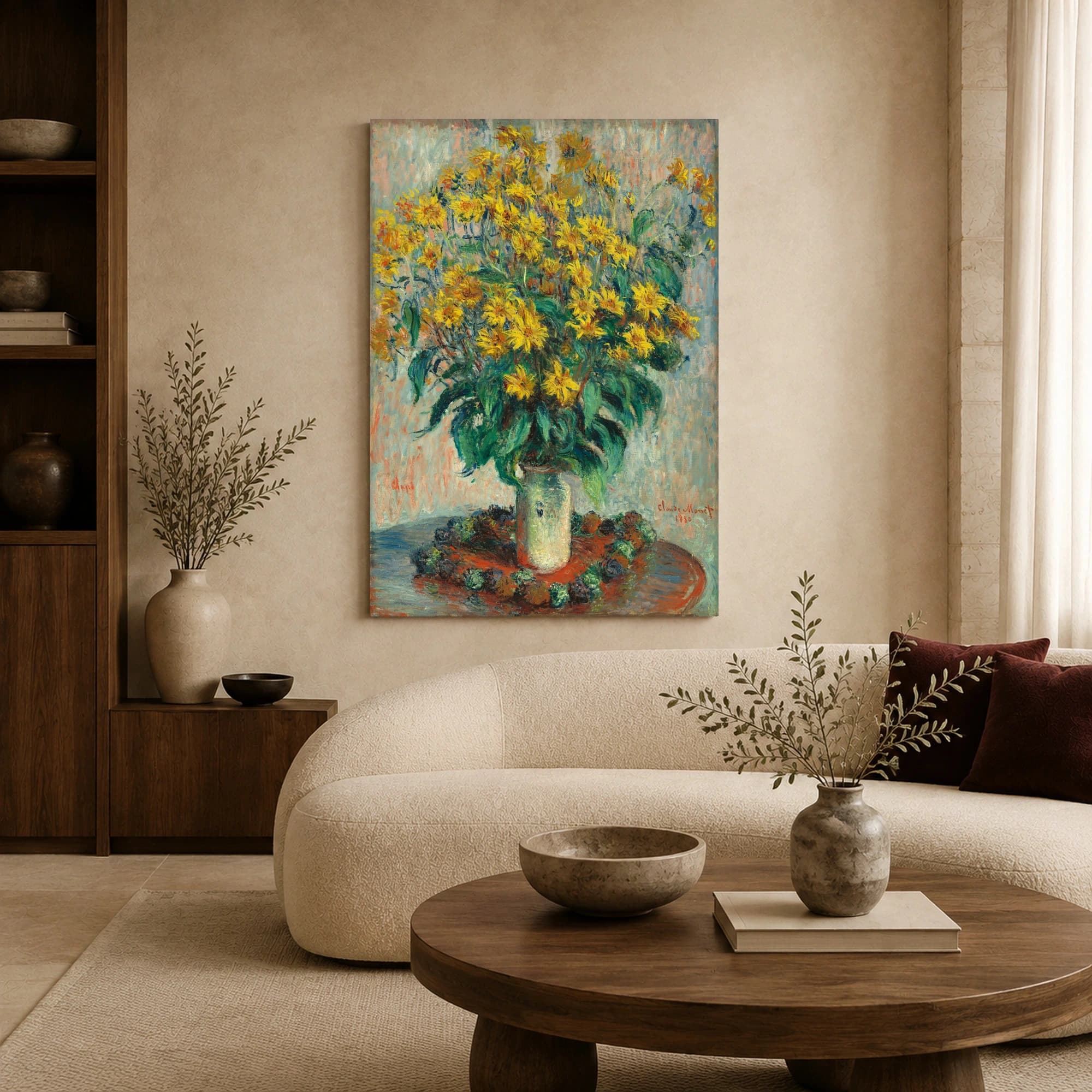 Claude Monet Bouquet of Sunflowers Fine Art Canvas Print, view 6
