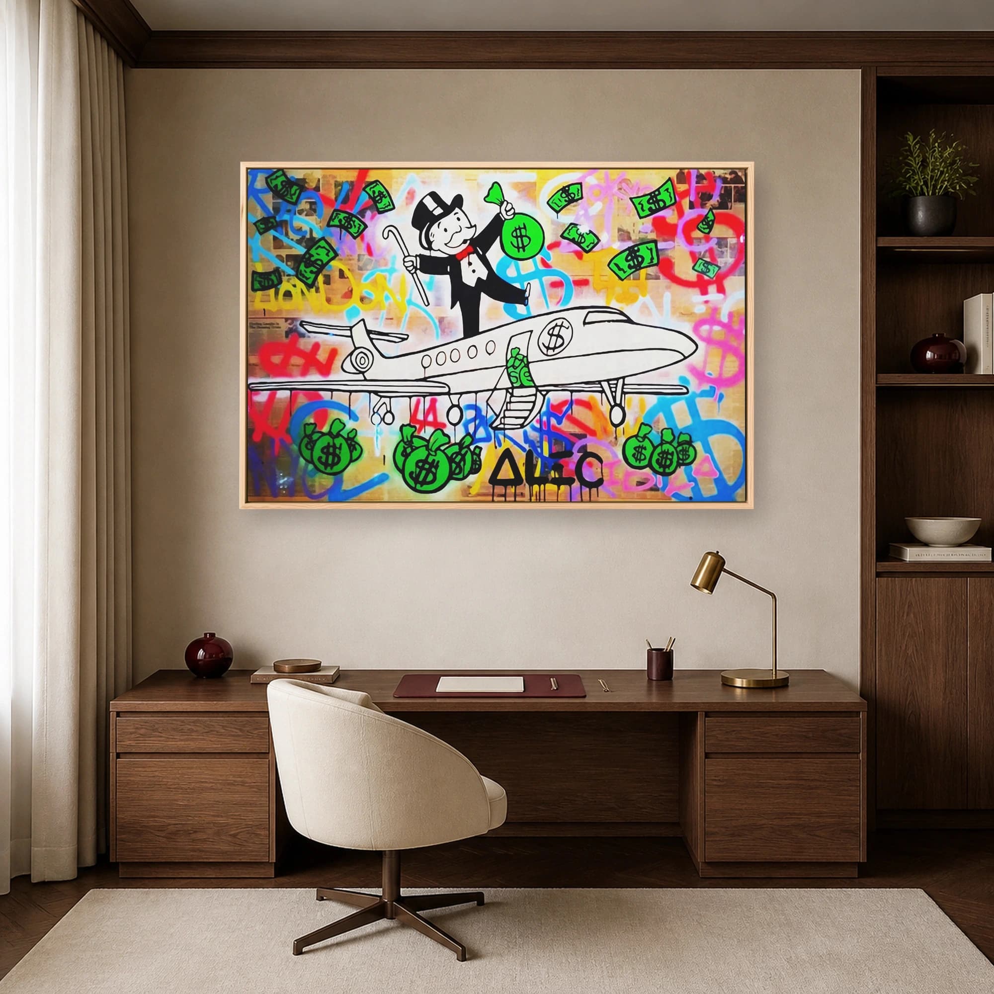 Monopoly Man Wealth Street Art Canvas Print, view 7