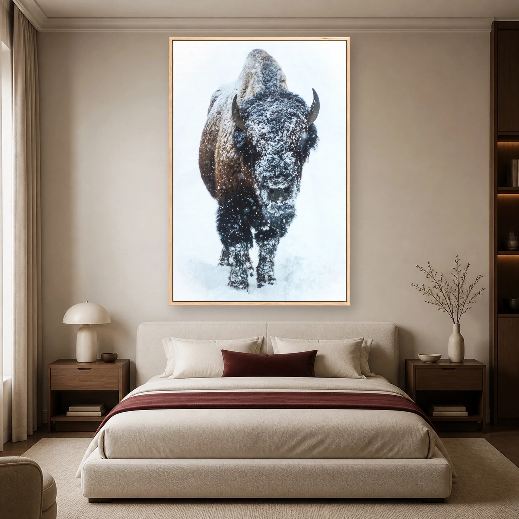 Frost-Covered Bison in Snow Wall Art, view 4