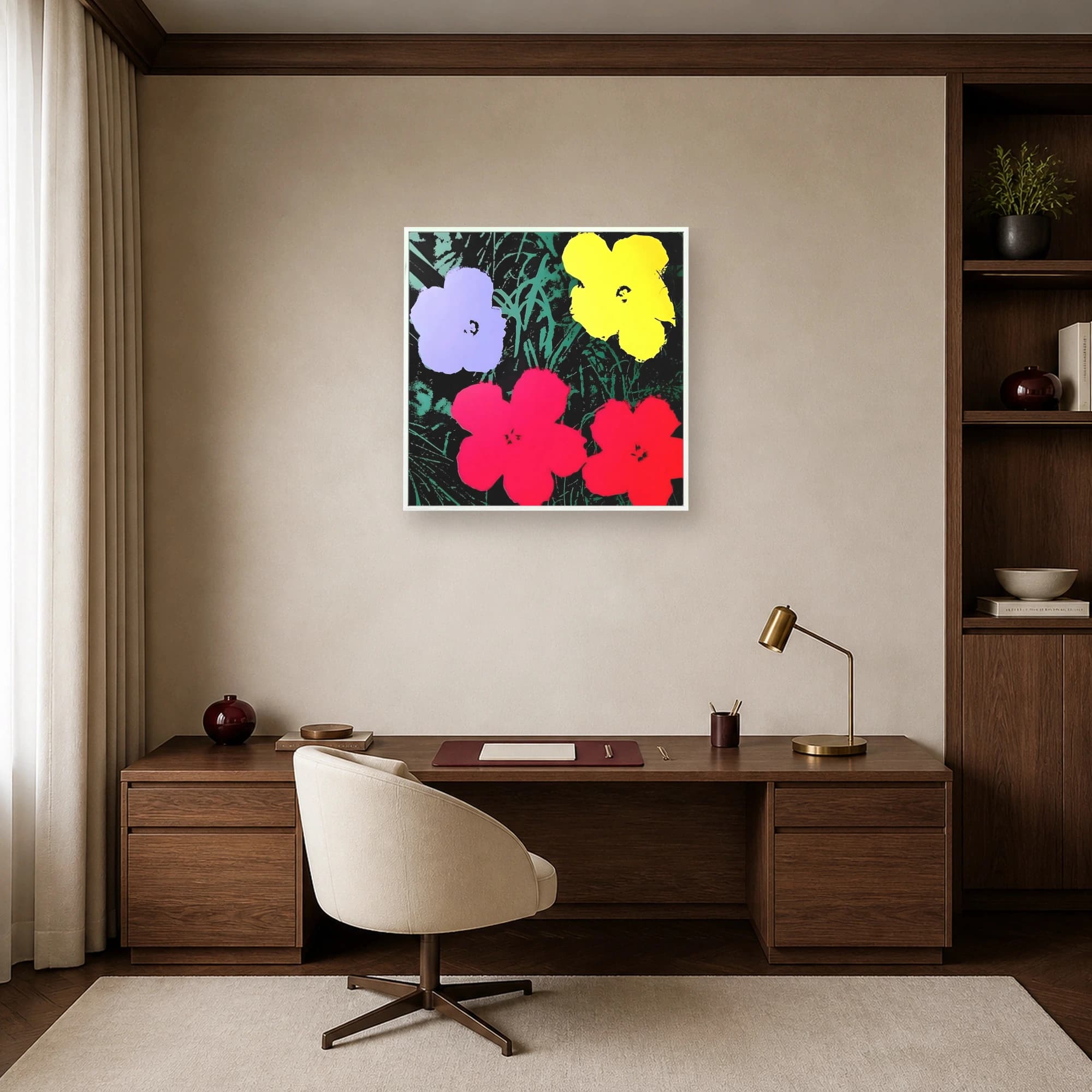 Vibrant Pop Art Floral Wall Art Print, view 7