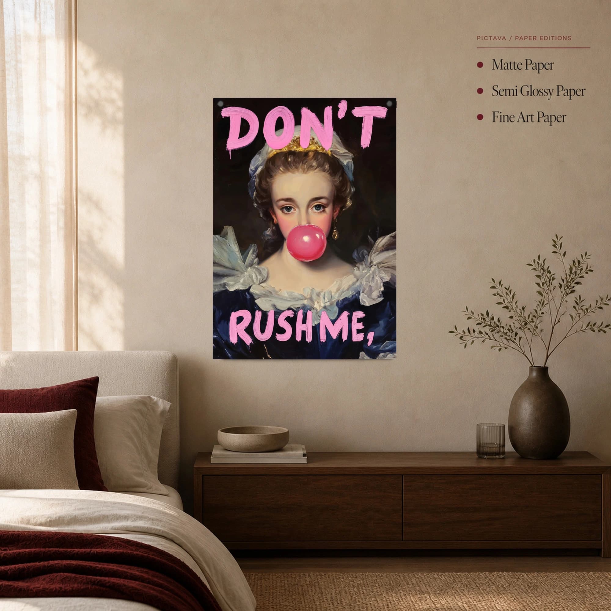 Don't Rush Me Classical Bubblegum Portrait Wall Art, view 3