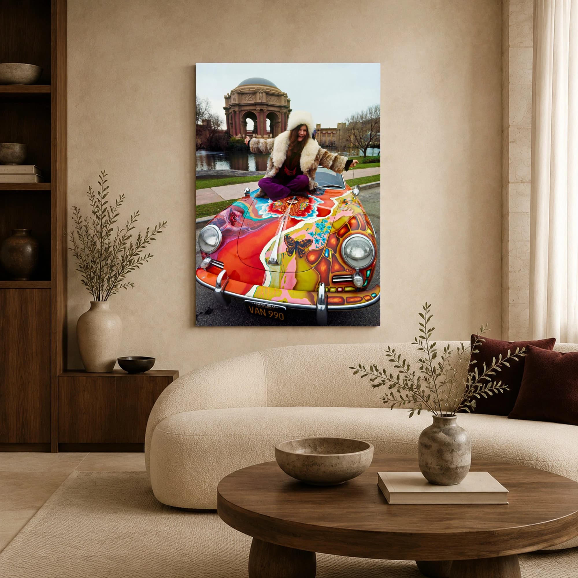 Janis Joplin with Psychedelic Porsche Wall Art, view 4