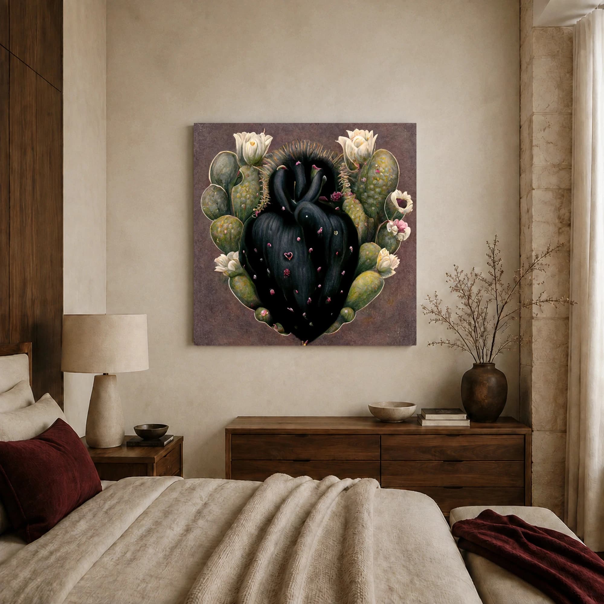 Surreal Botanical Heart Canvas Wall Art Print, view 2