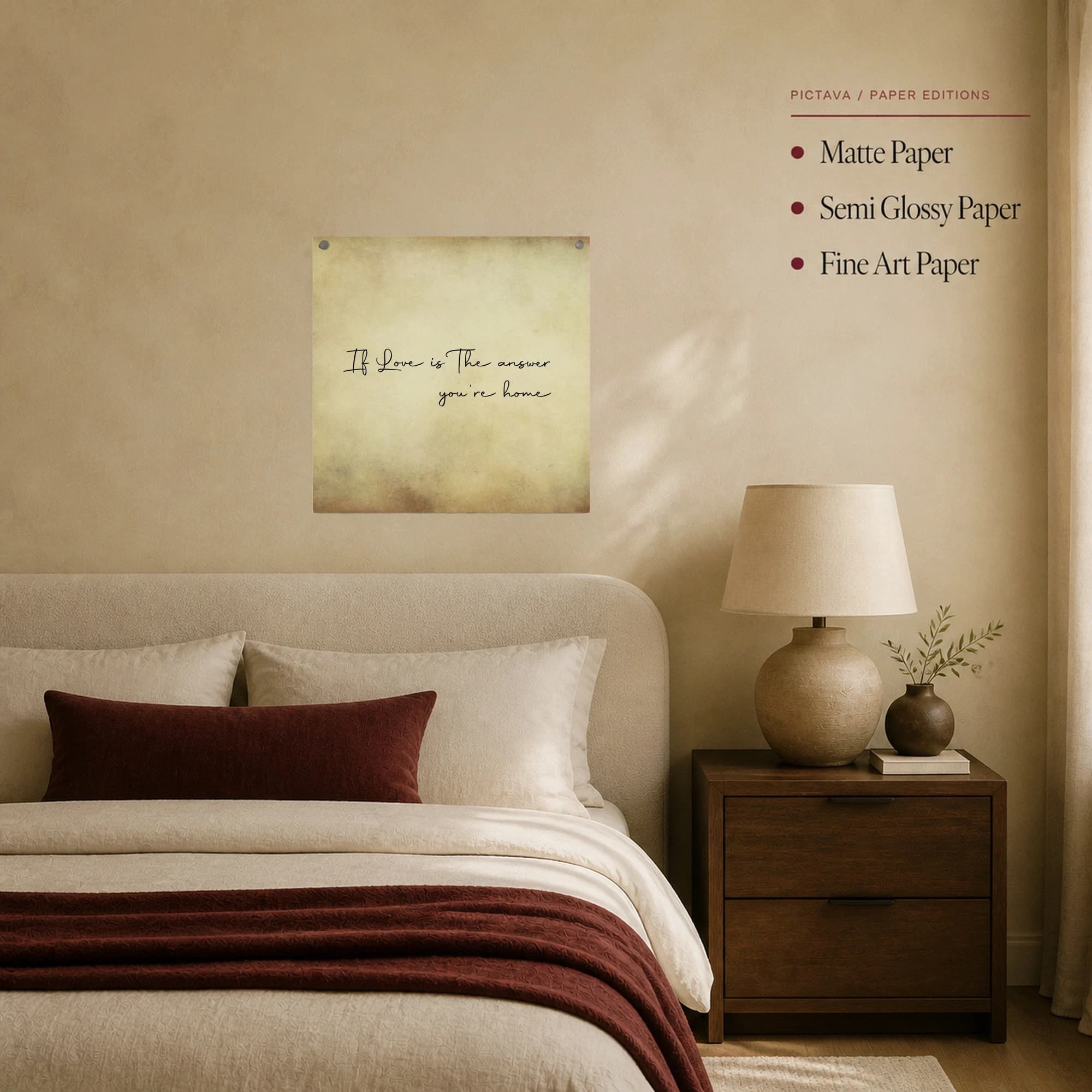 If Love Is The Answer You're Home Vintage Typography Wall Art, view 8