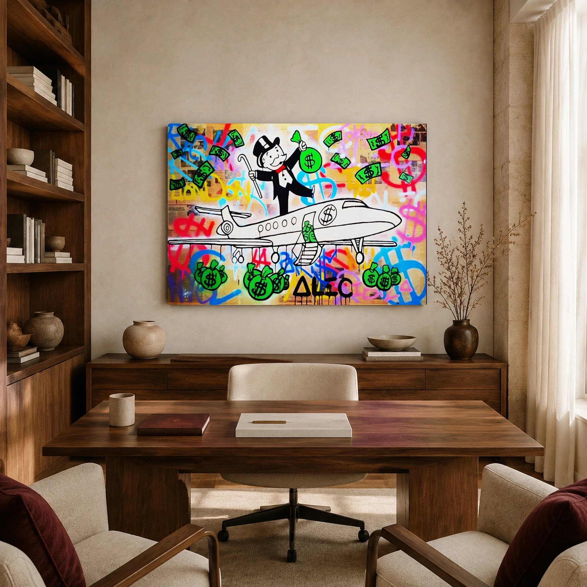 Monopoly Man Wealth Street Art Canvas Print, view 8