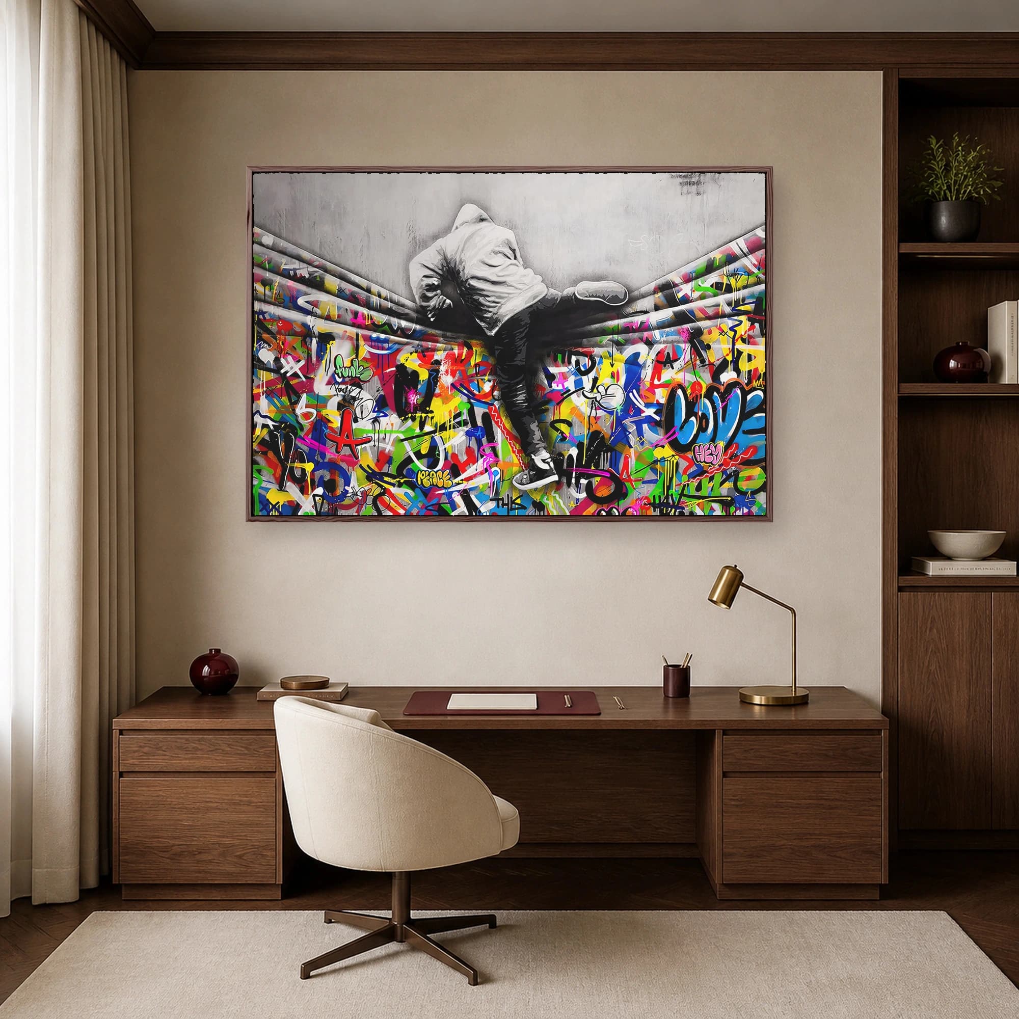 Urban Acrobat Graffiti Street Art Canvas Print, view 6