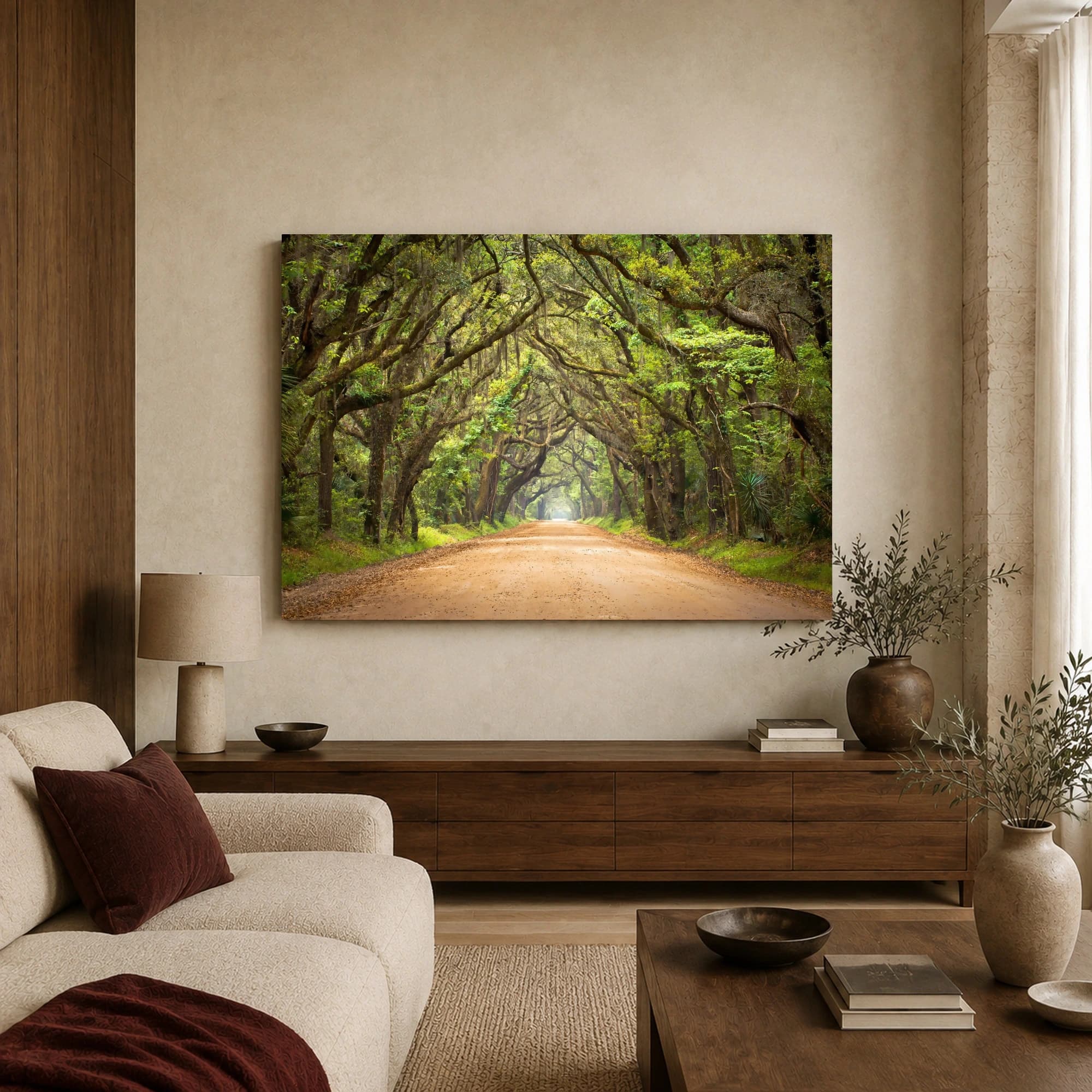 Southern Canopy Road Canvas Print & Nature Wall Art, view 3
