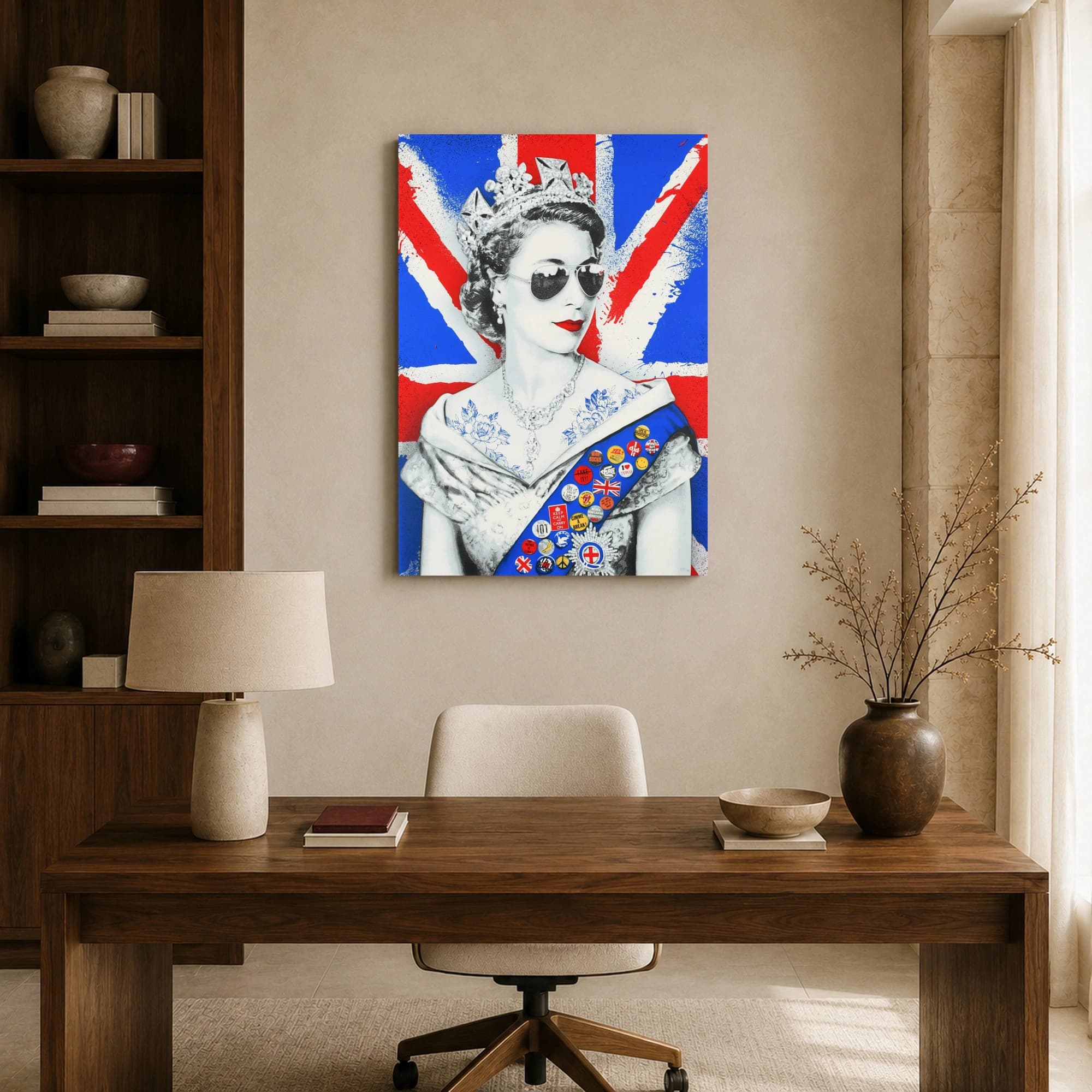 Rebel Queen Elizabeth II Pop Art Canvas Print, view 8
