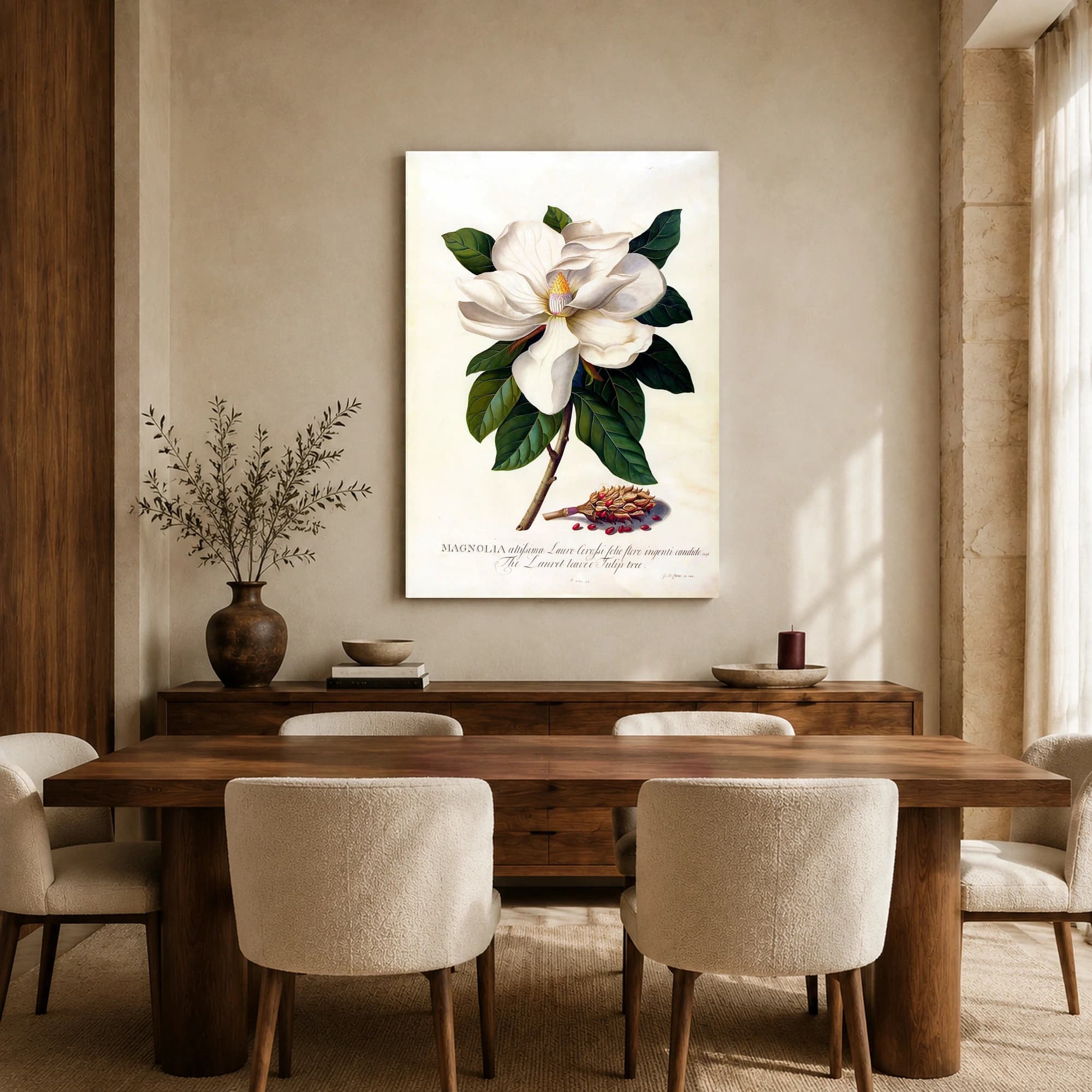 Vintage Botanical Magnolia Flower Print, view 7