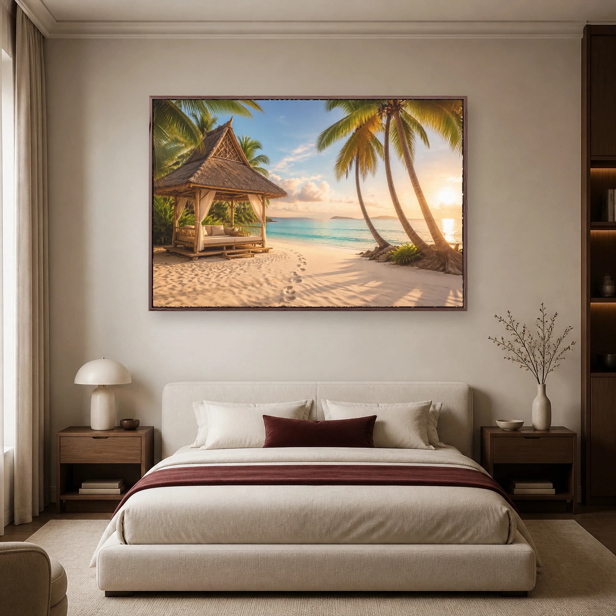 Tropical Sunset Beach Pavilion Wall Art, view 6