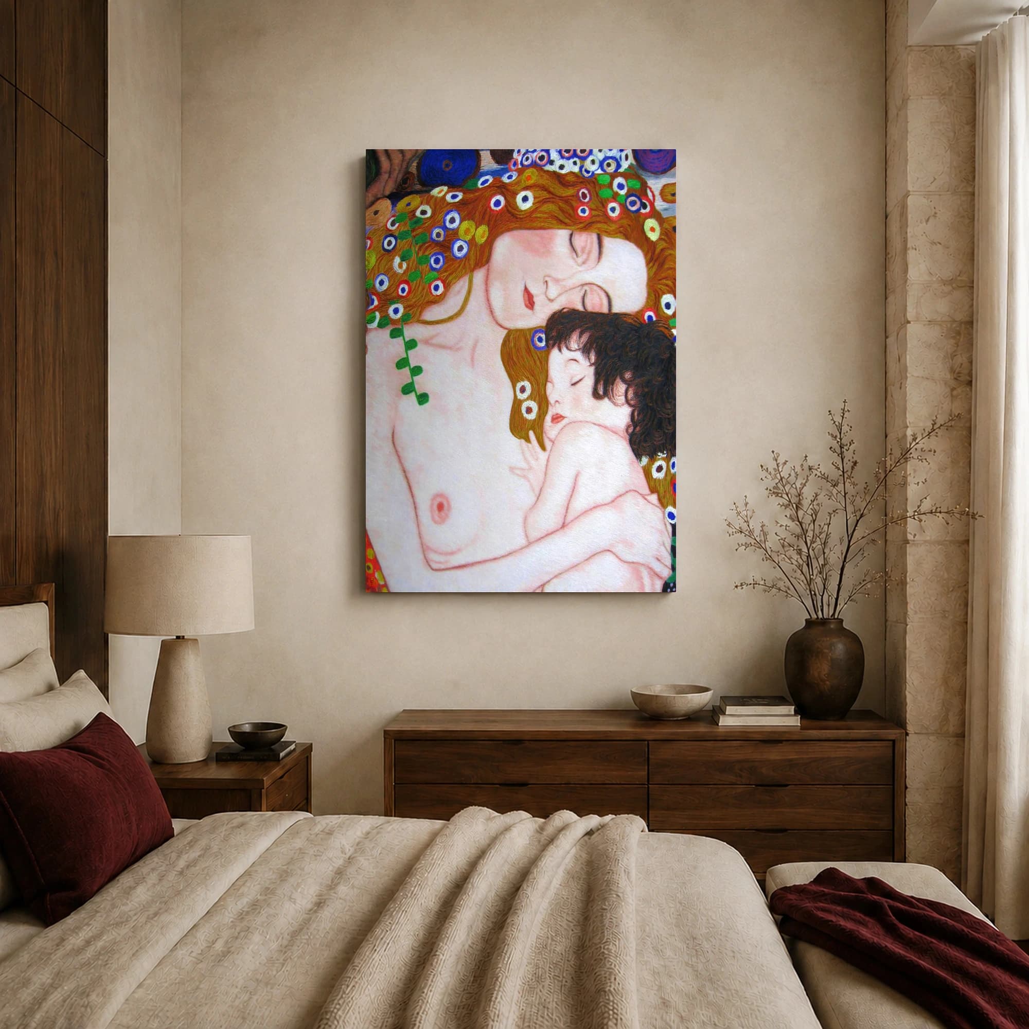 Mother and Child Art Nouveau Canvas Print, view 7
