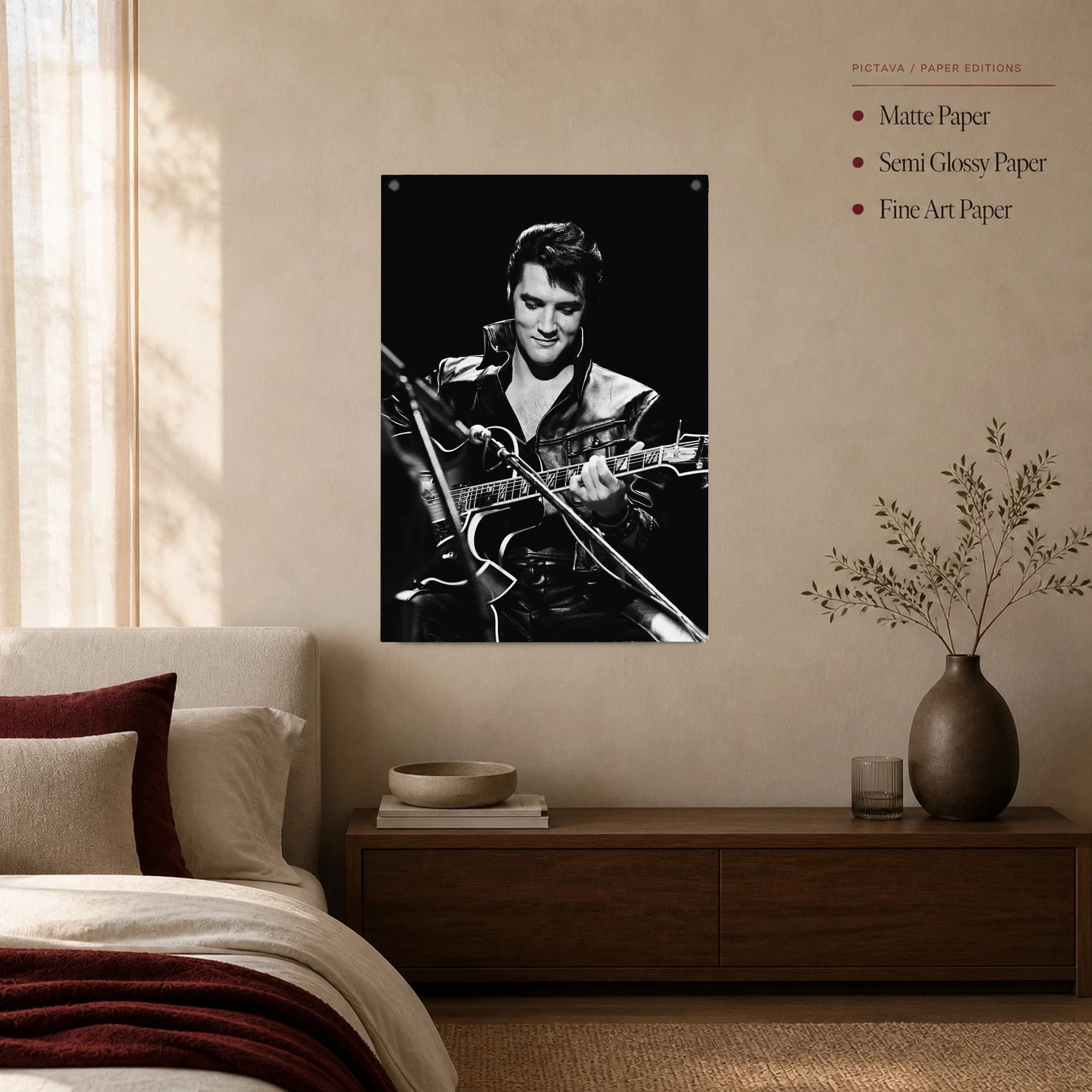 Elvis Presley '68 Comeback Black Leather Guitar Wall Art Print, view 2