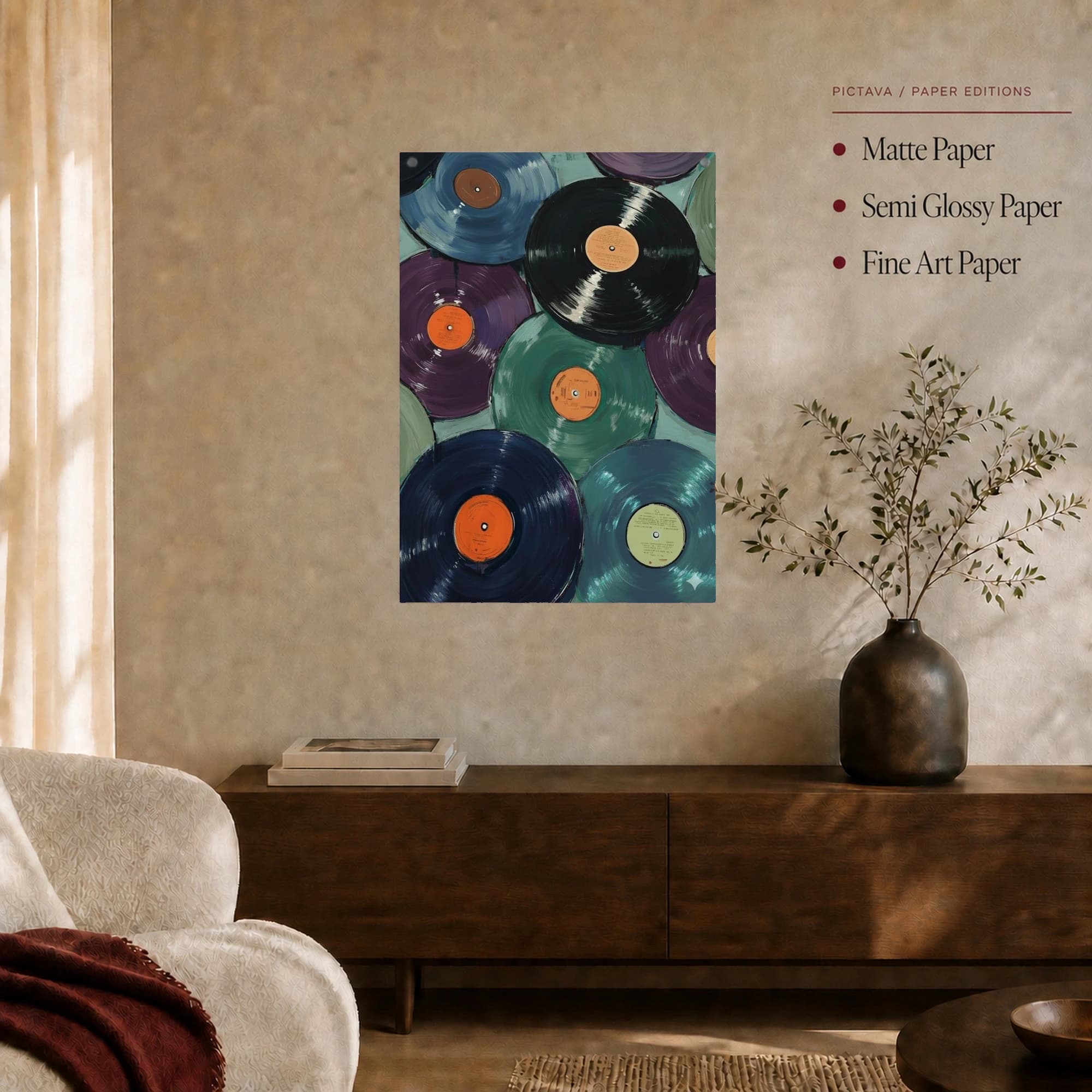Colorful Vinyl Records Abstract Music Wall Art, view 4