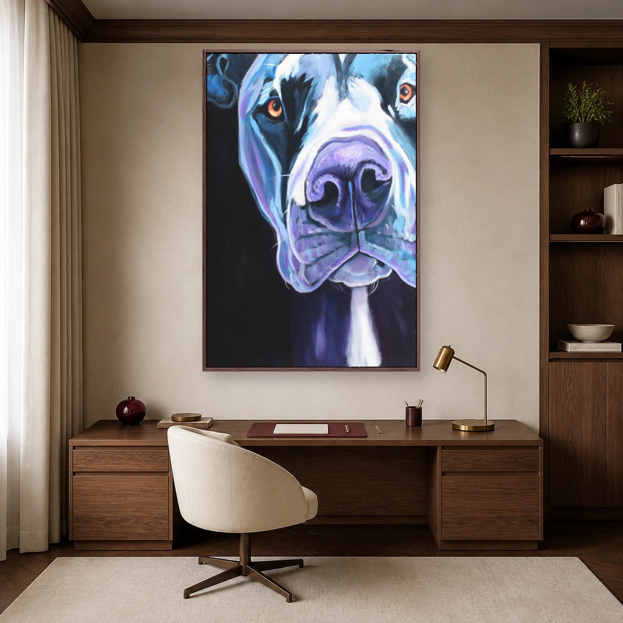 Vibrant Canine Portrait Close-Up Canvas Art, view 6