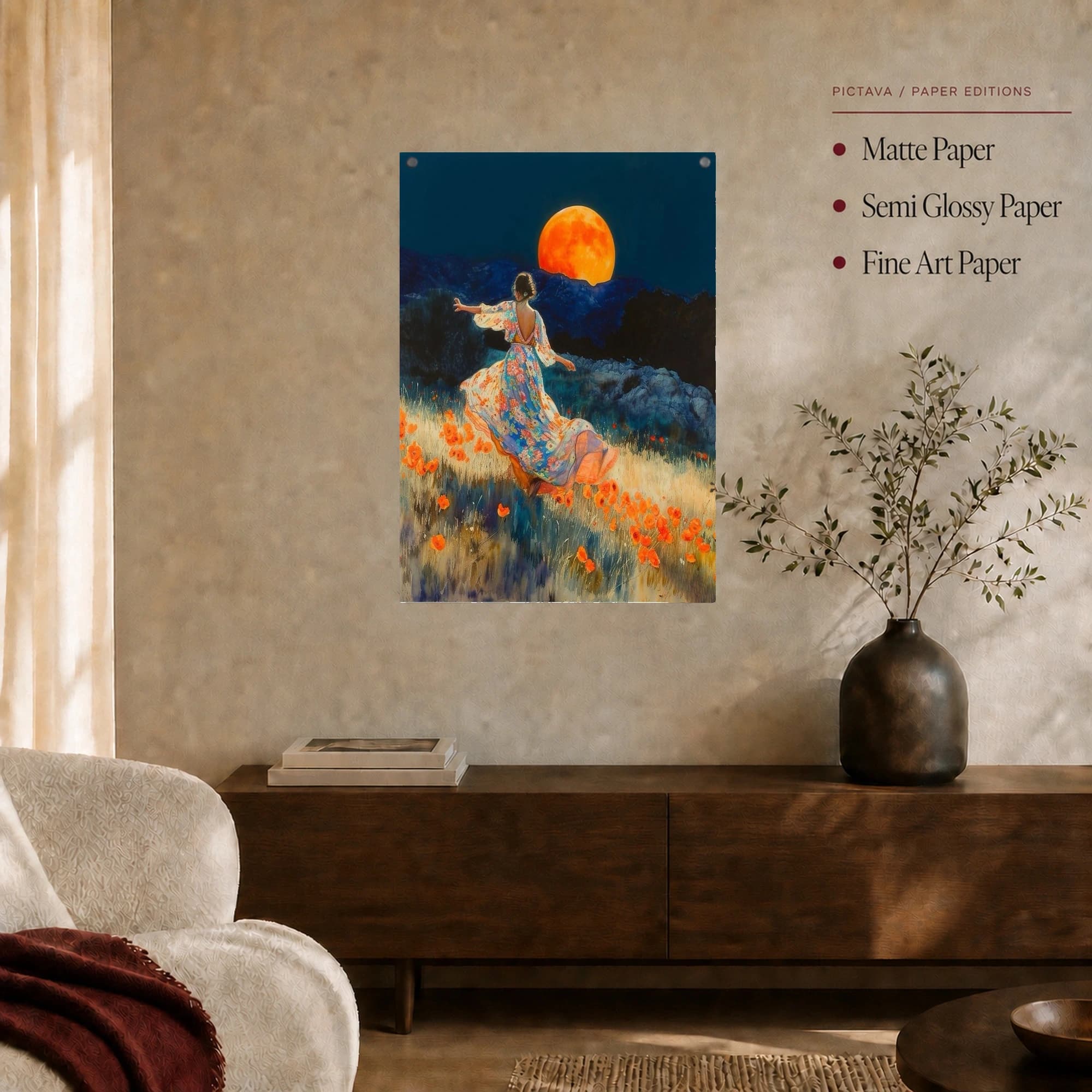 Moonlit Poppies Surreal Art Print, view 4