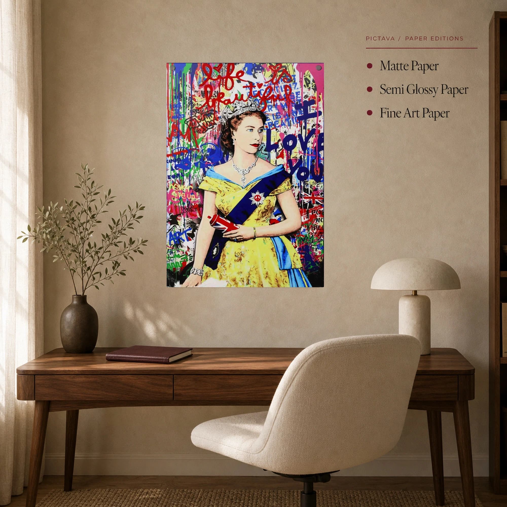 Life Is Beautiful Queen Pop Art Canvas Print, view 5
