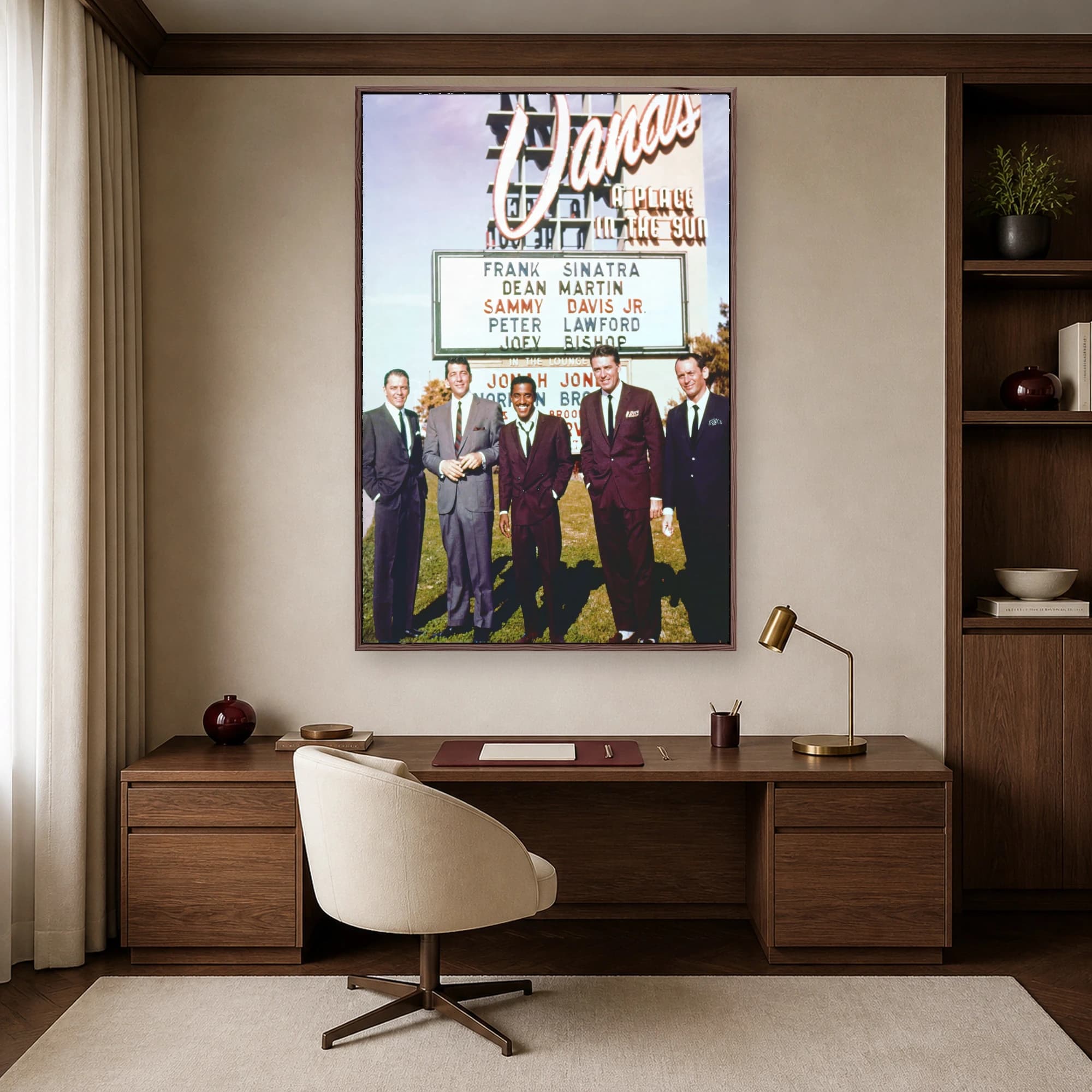 The Rat Pack at the Sands Hotel Vintage Photograph Wall Art, view 4