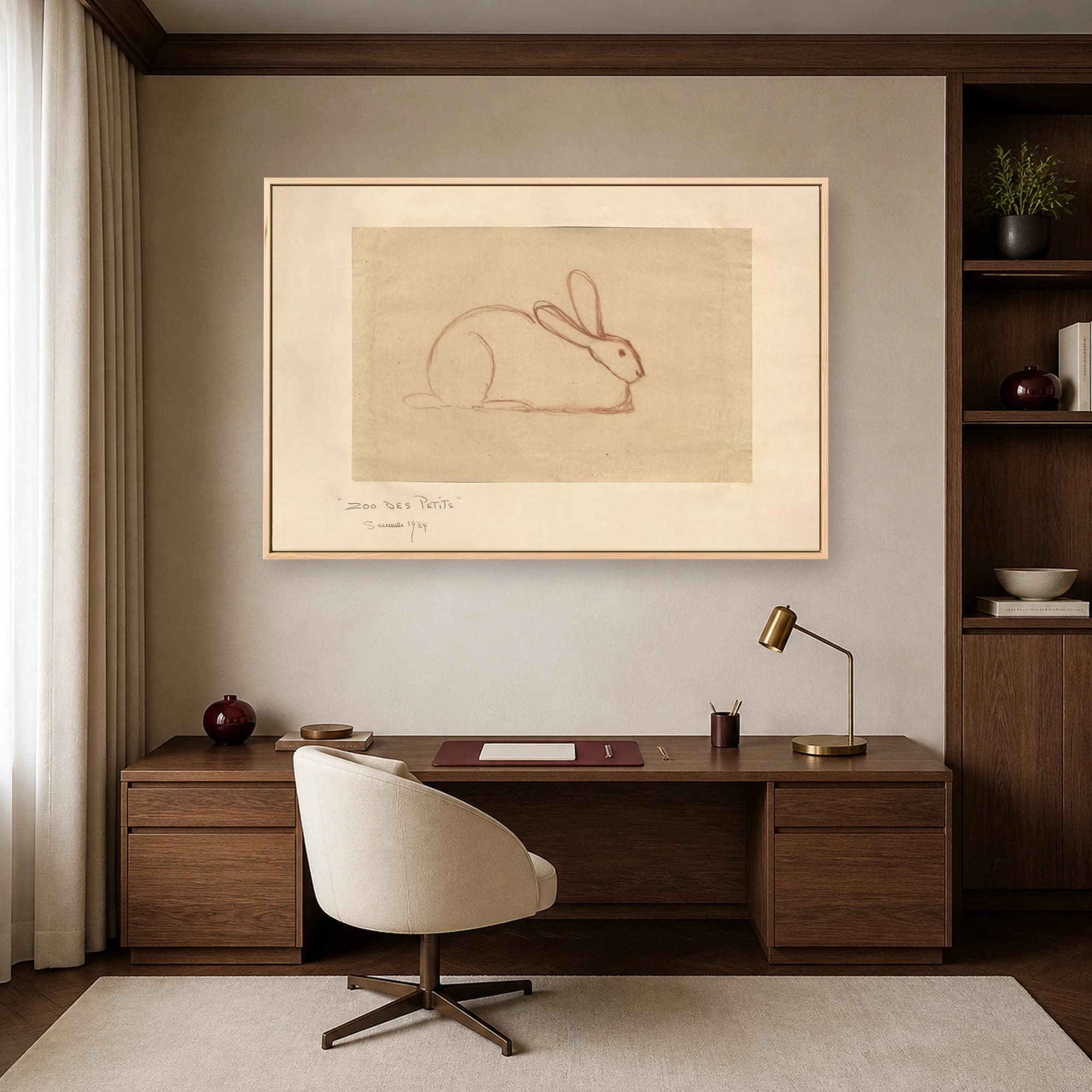 Zoo des Petits Vintage Rabbit Sketch Art Print, view 4