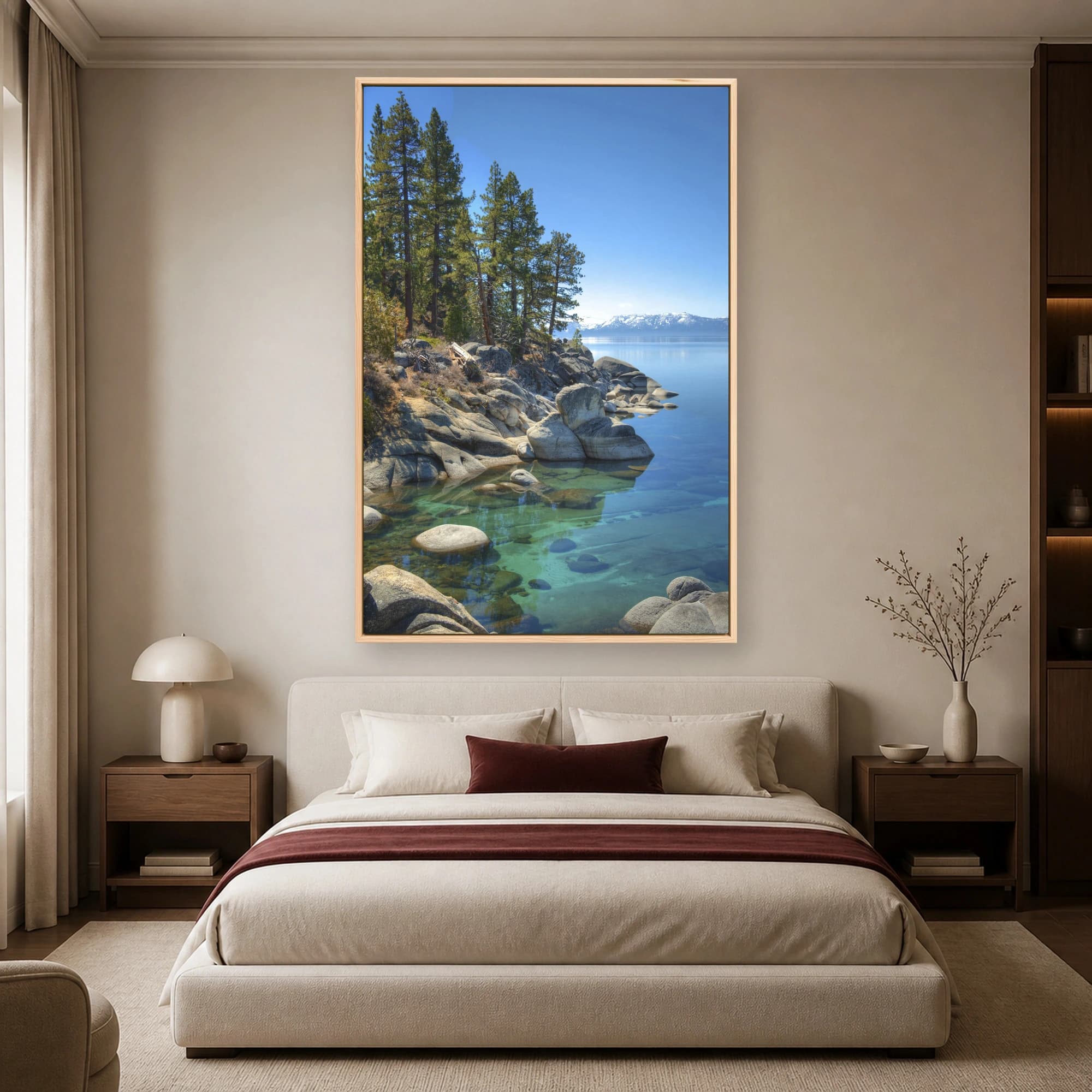 Lake Tahoe Crystal Waters and Pine Shoreline Fine Art Print, view 4