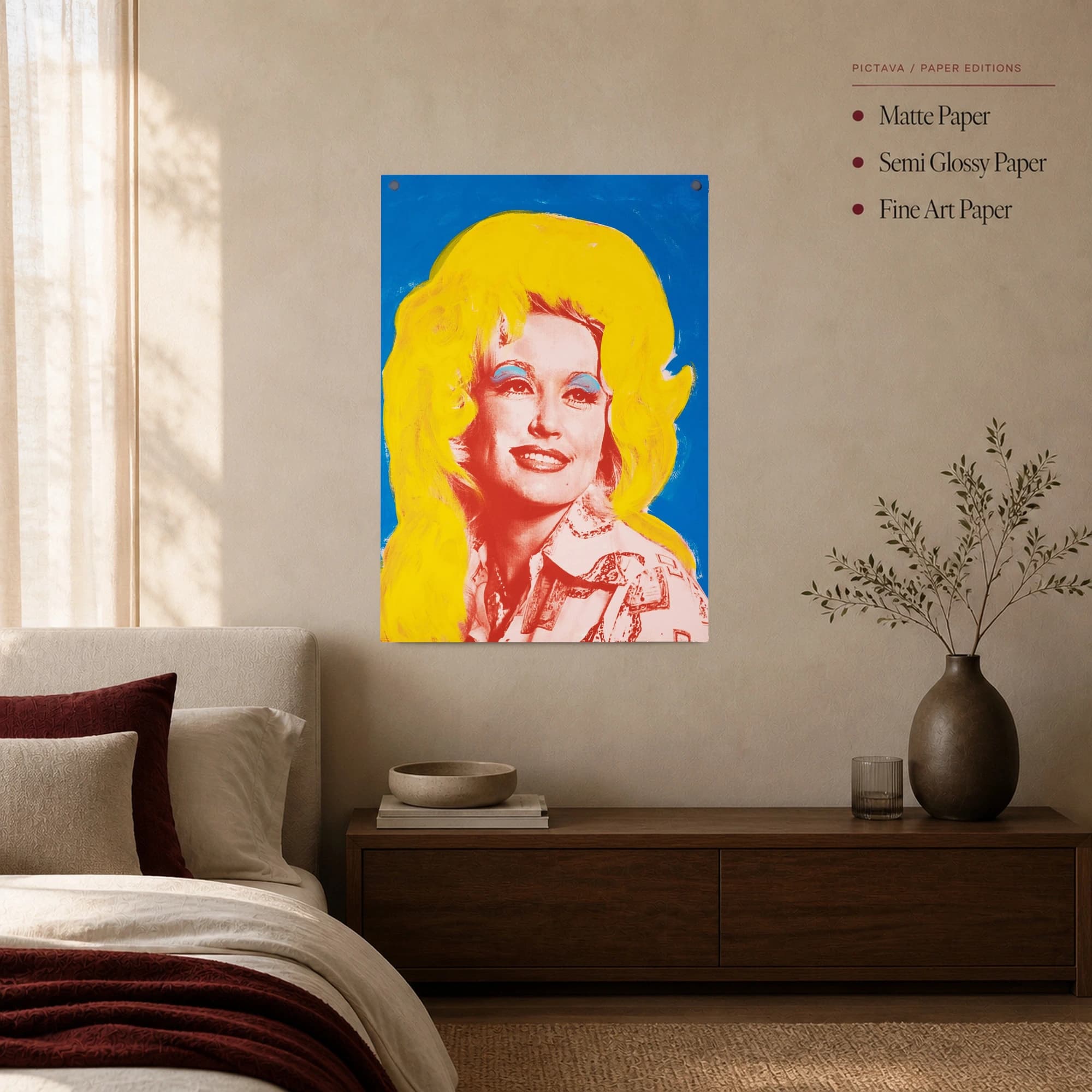 Dolly Parton Pop Art Portrait Canvas Print, view 5
