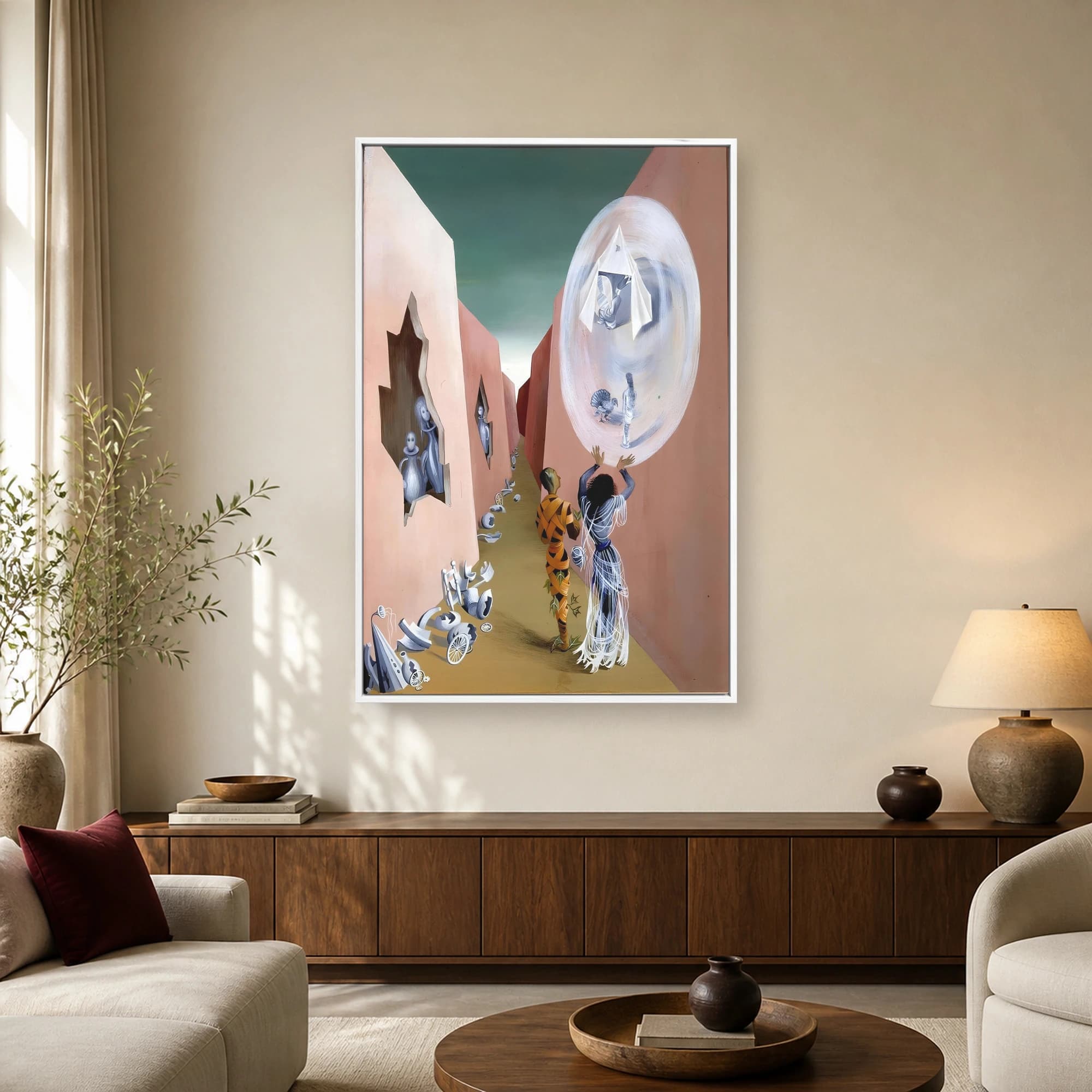 Surrealist Corridor Wall Art Canvas Print, view 2