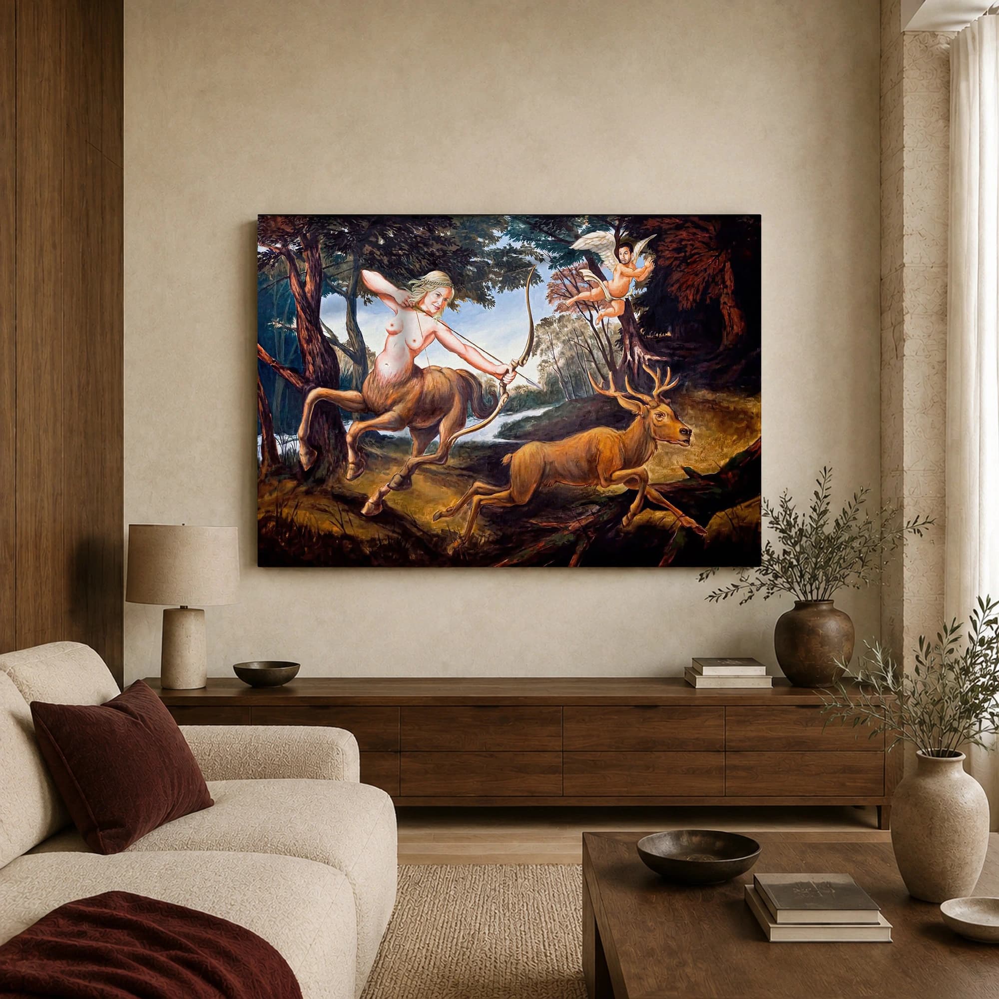 The Mythological Centaur Hunt Classical Wall Art Print, view 3