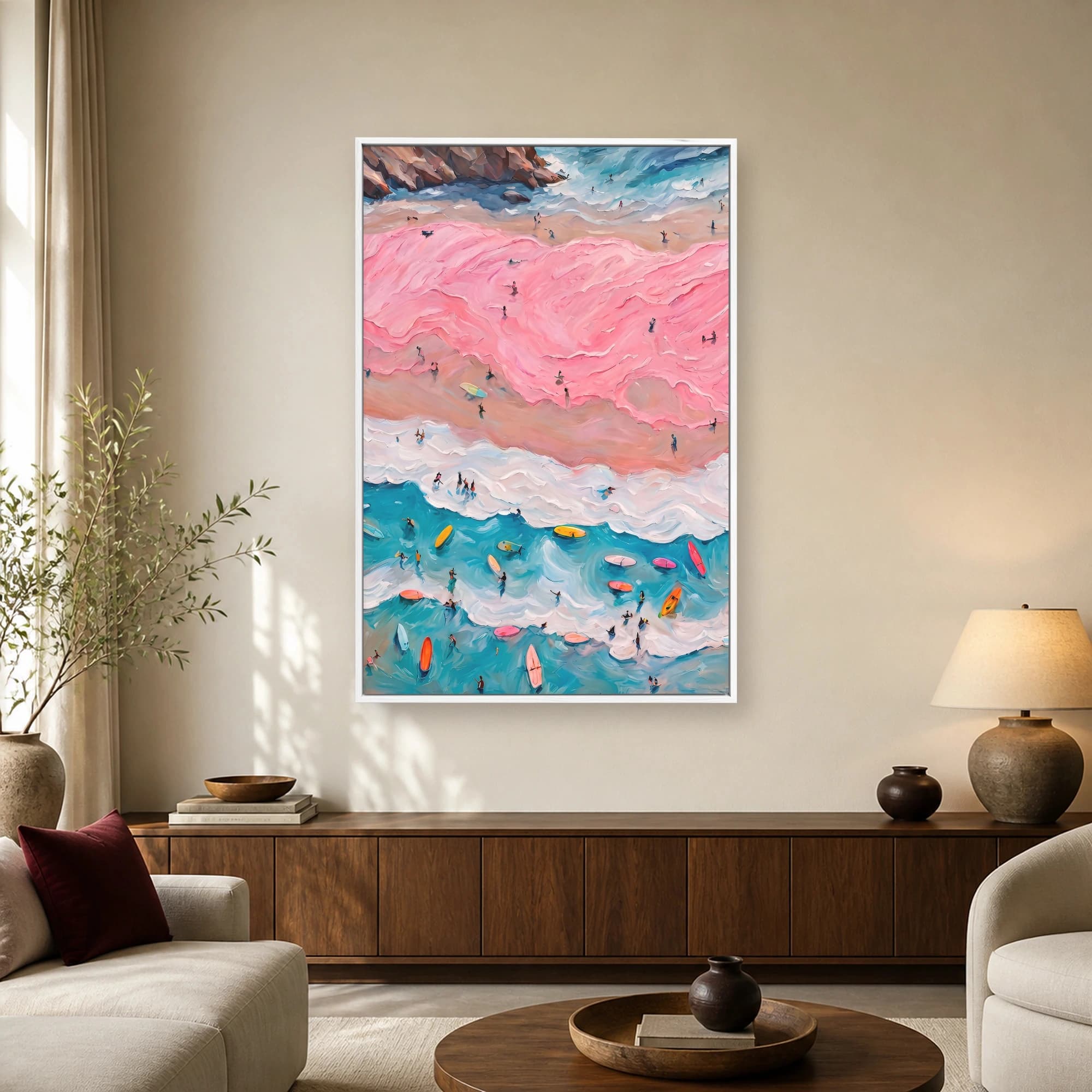 Aerial Beach Surf Canvas Print, view 2