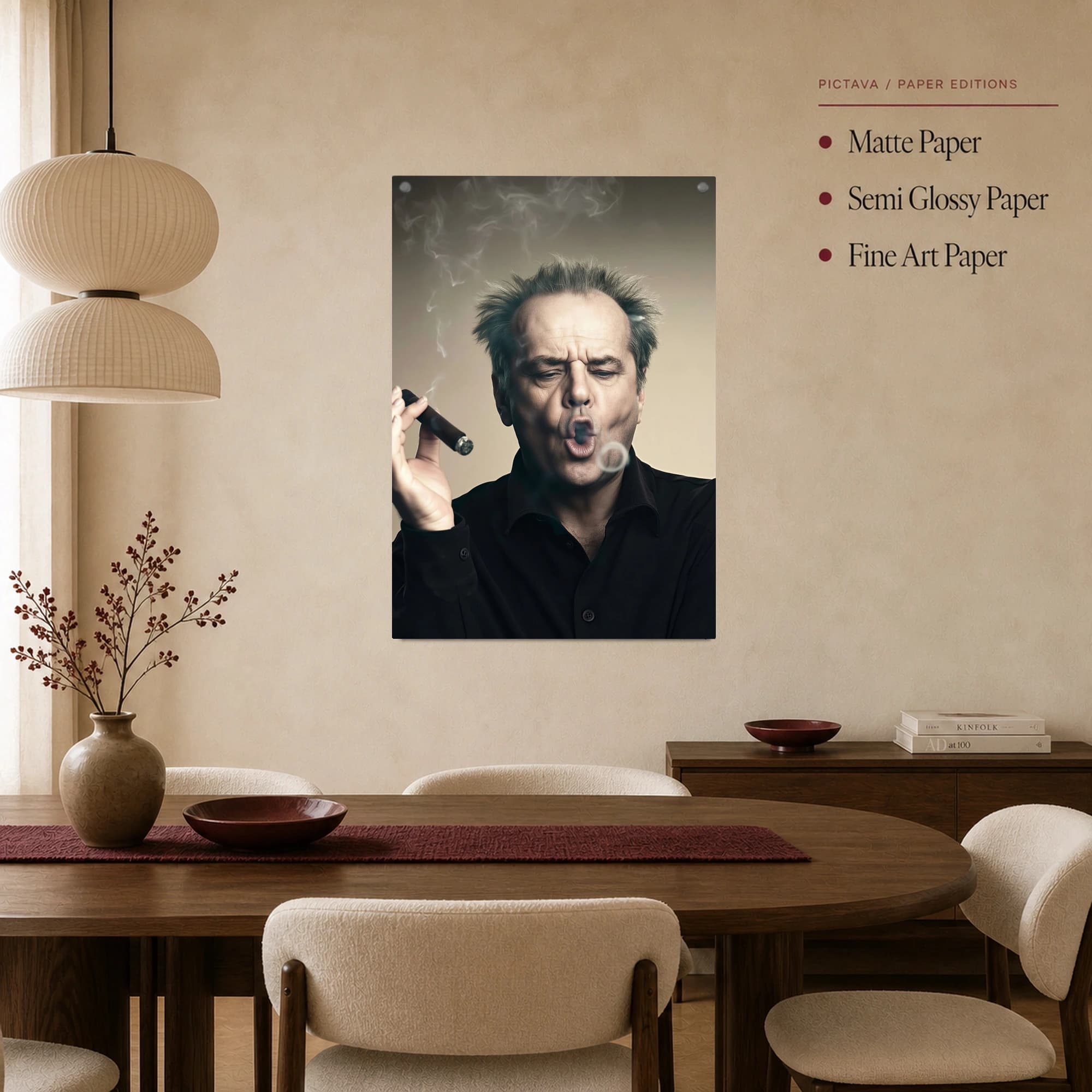 Jack Nicholson Cigar Smoke Ring Canvas Print, view 3