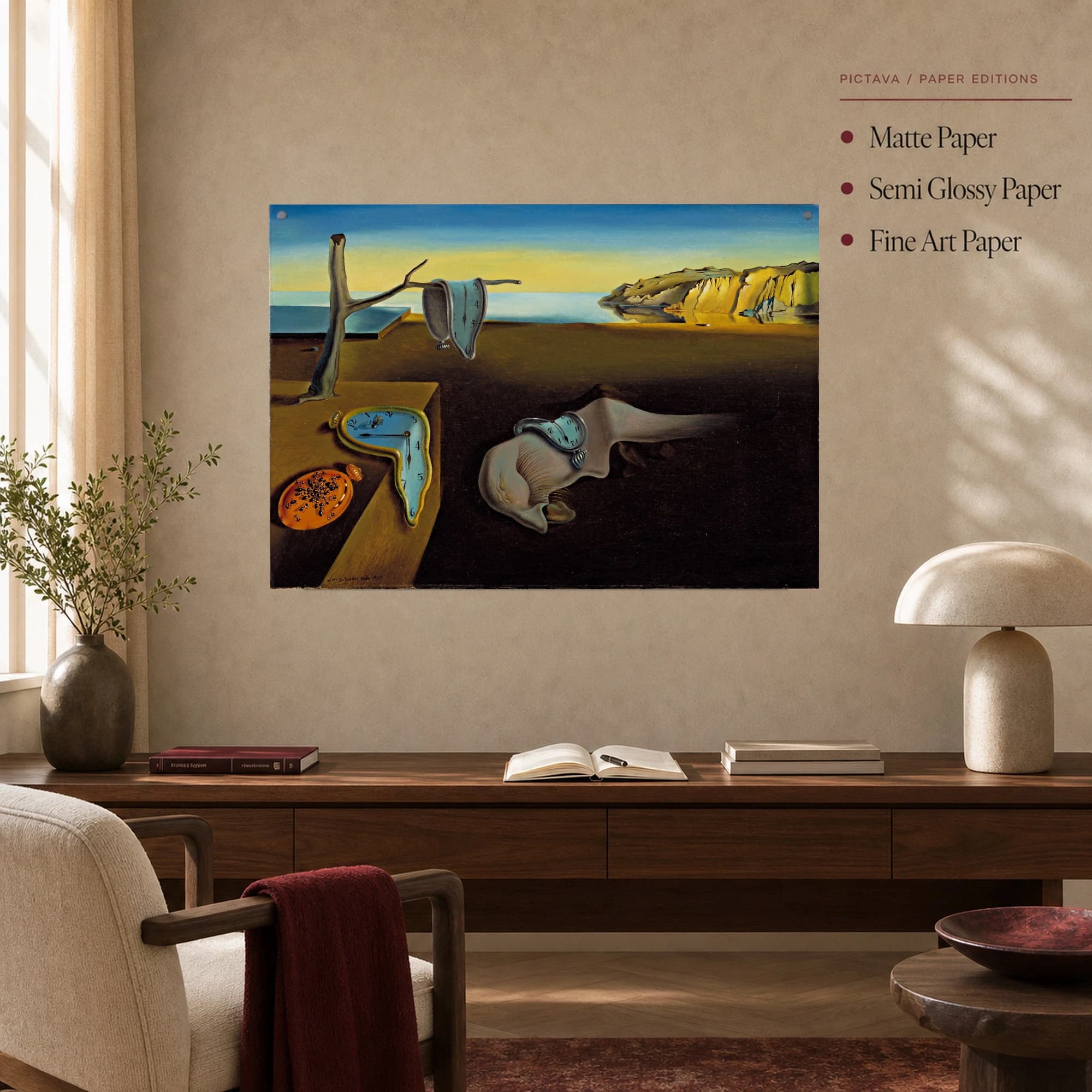 The Persistence of Memory Surrealist Masterpiece Canvas Print, view 4