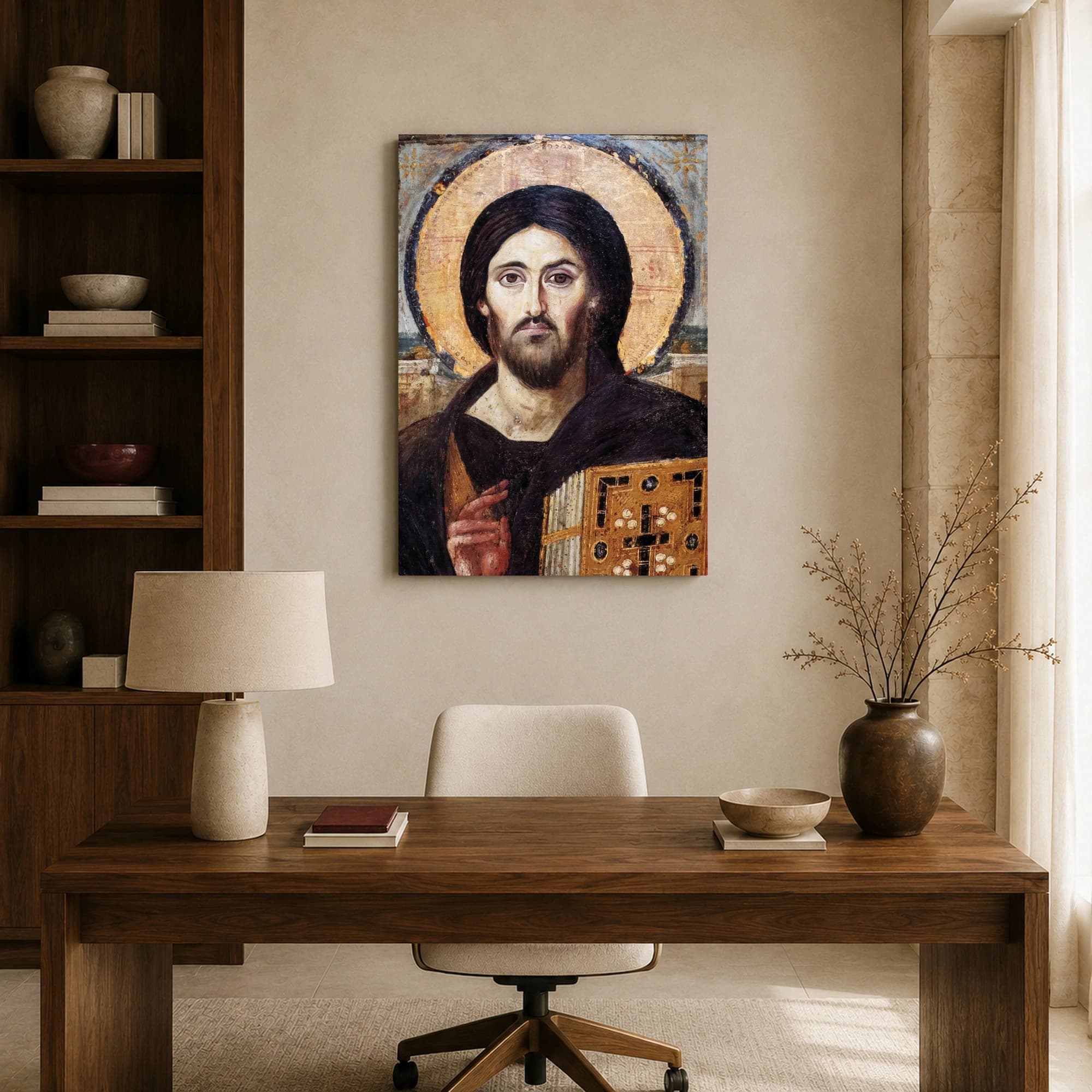 Christ Pantocrator Byzantine Icon Canvas Print, view 8