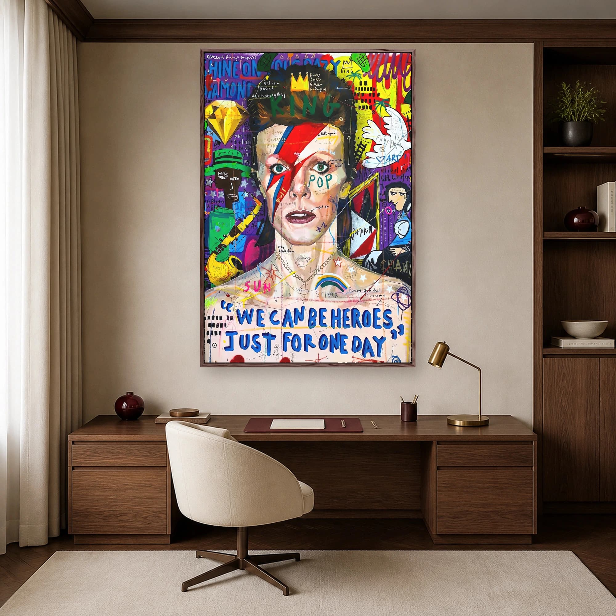 David Bowie Heroes Pop Art Canvas Print, view 7