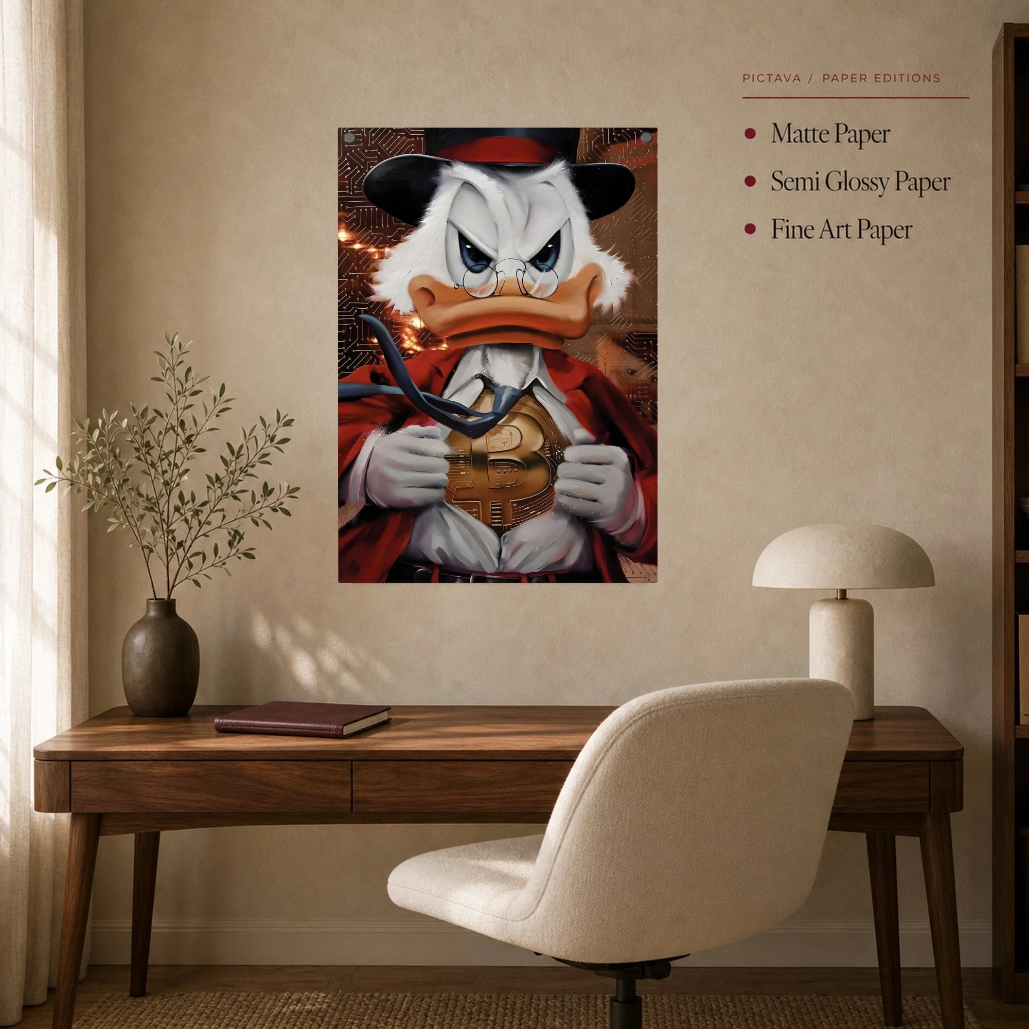 Crypto Tycoon Duck Canvas Print | Bitcoin Wall Art, view 5