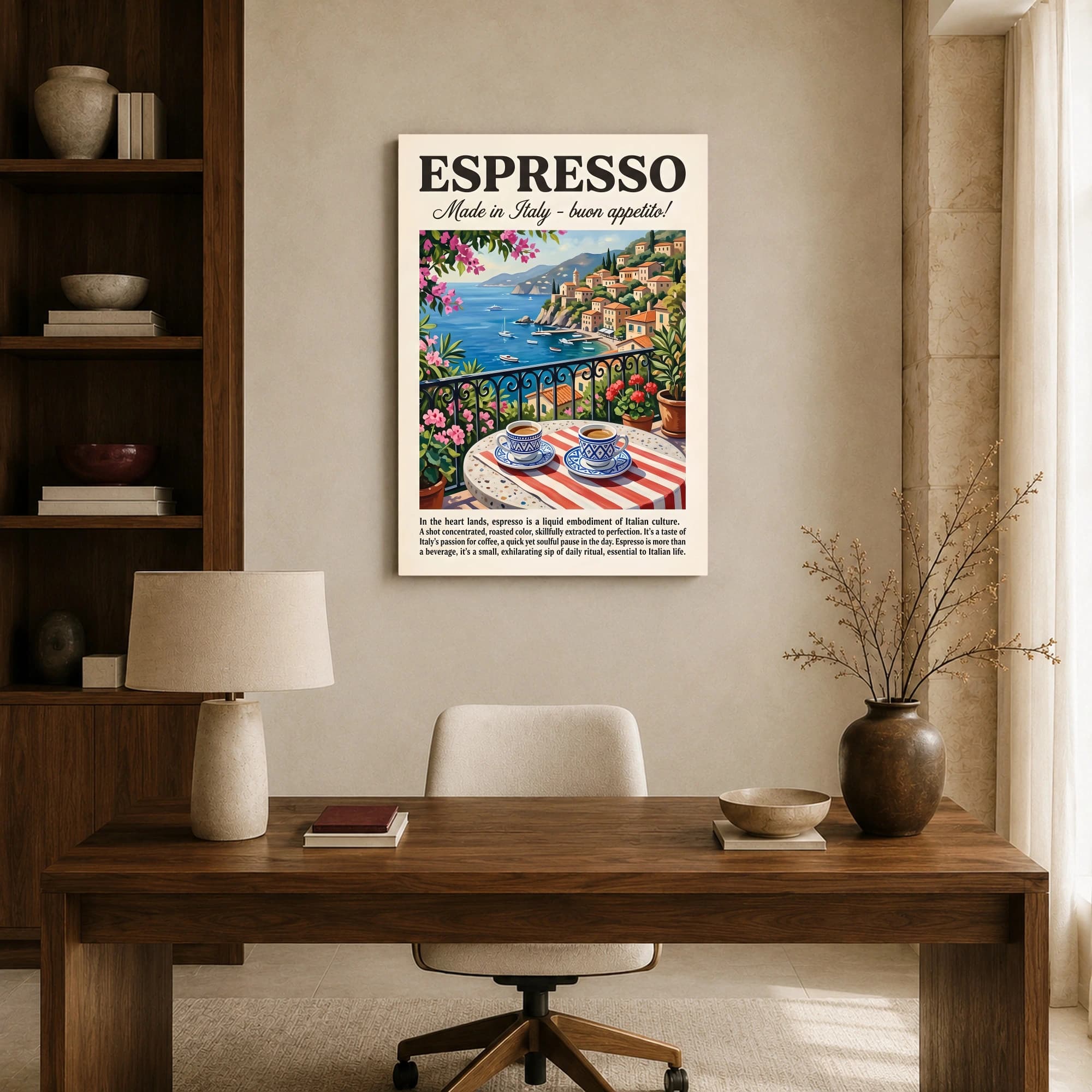 Italian Espresso Coast Vintage Travel Poster, view 8