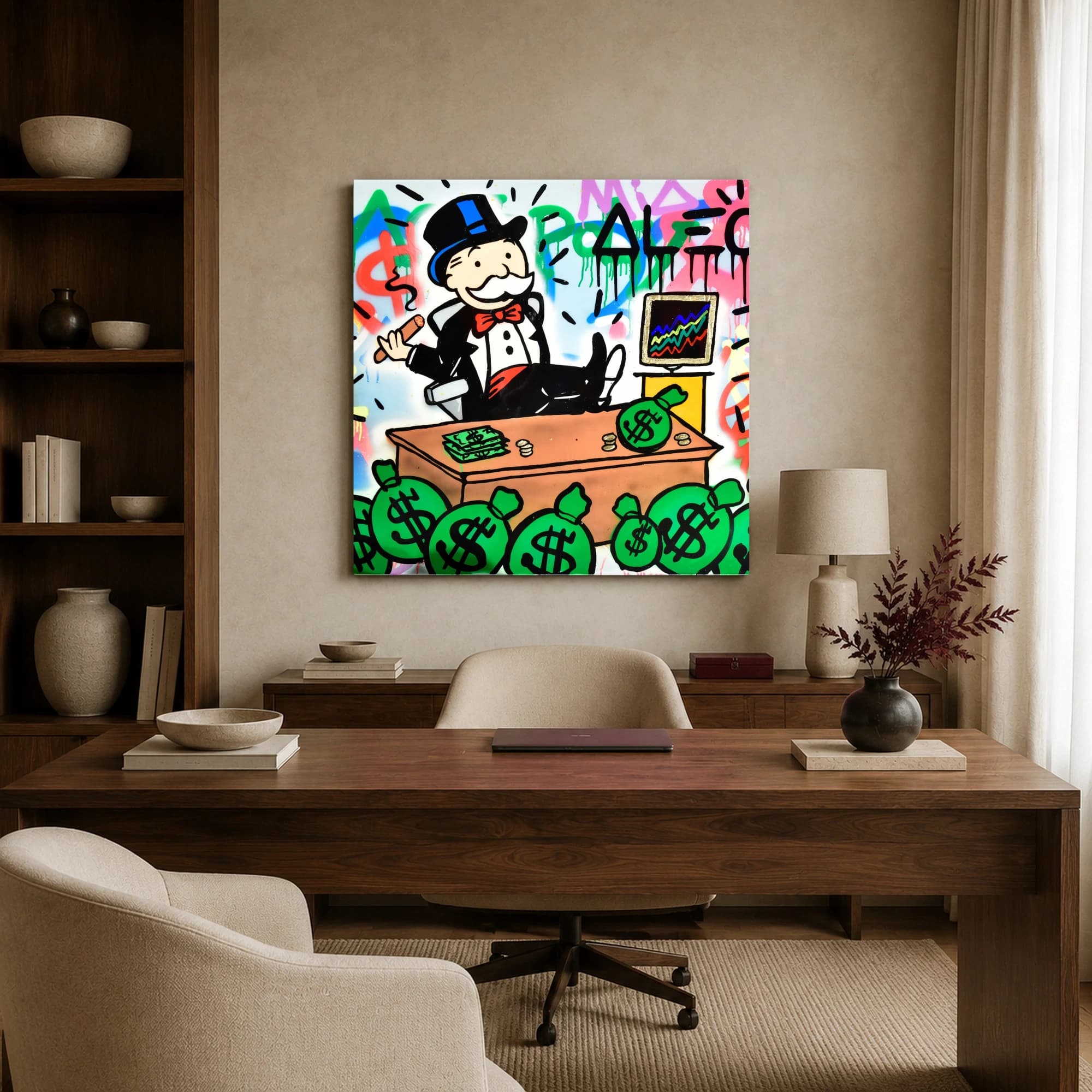 Monopoly Man Wealth Pop Art Canvas Print, view 3