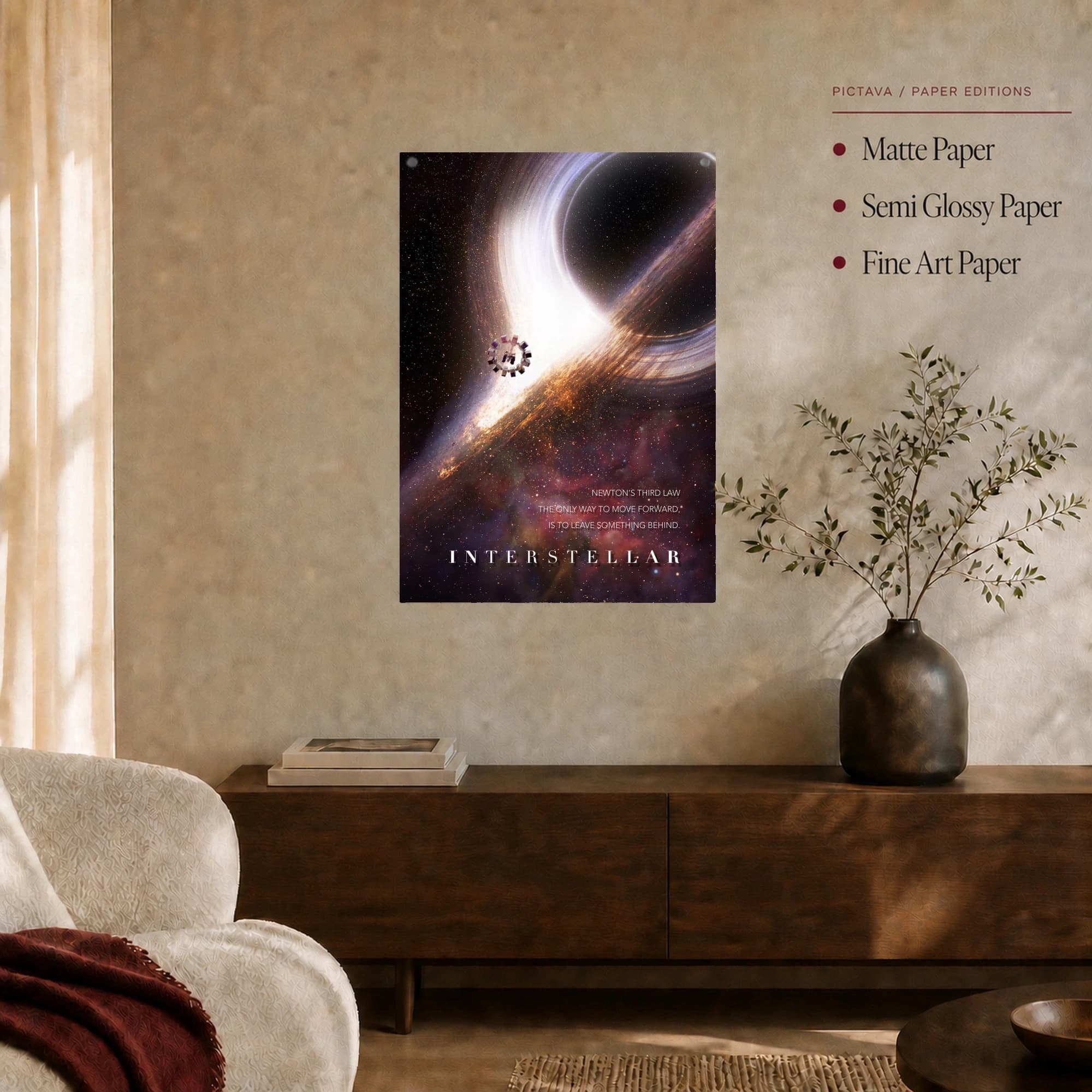 Interstellar Spacecraft and Black Hole Movie Wall Art, view 6