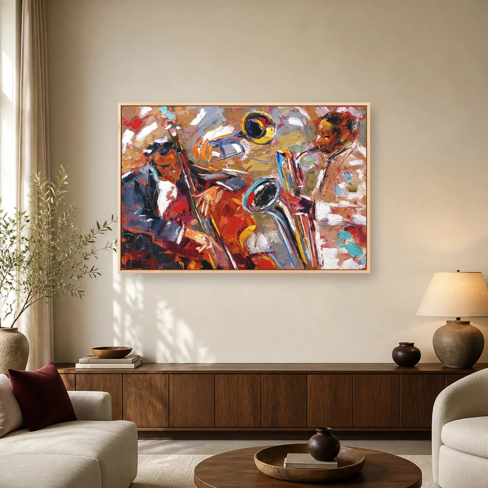 Textured Jazz Band Impasto Canvas Print, view 3