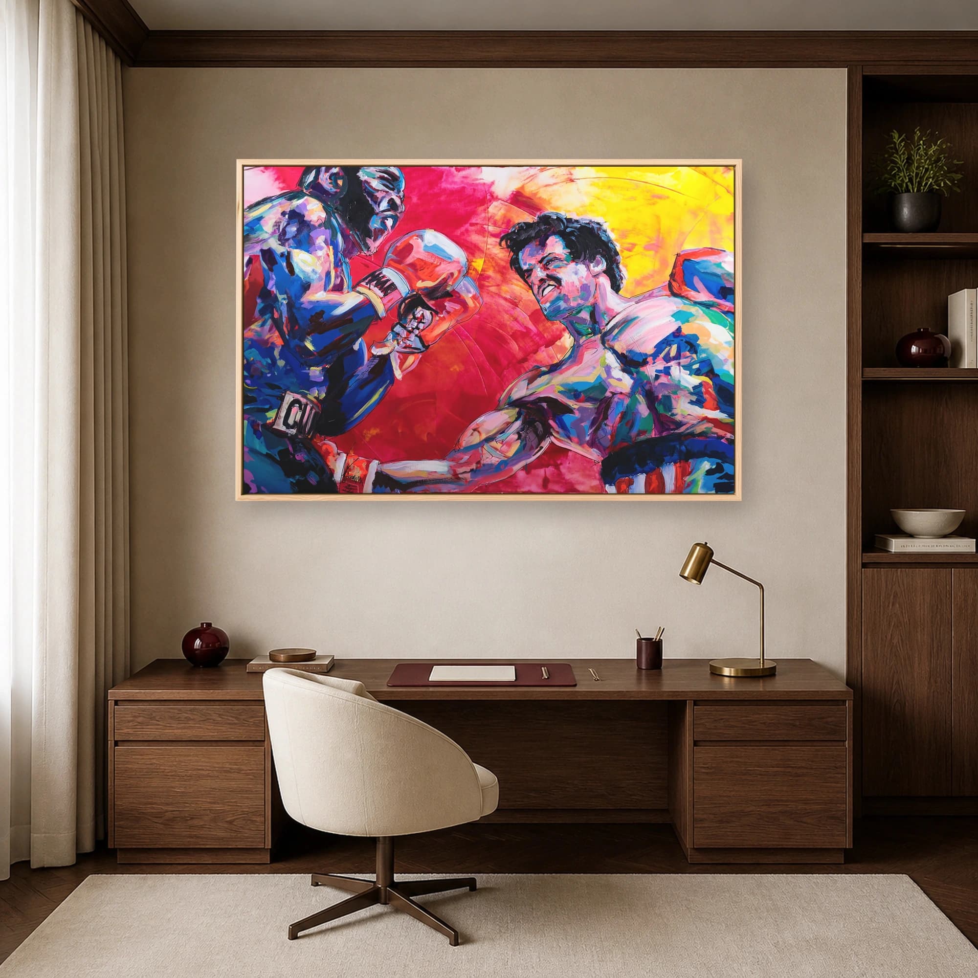 Rocky vs Apollo Creed Expressive Boxing Canvas Art Print, view 6