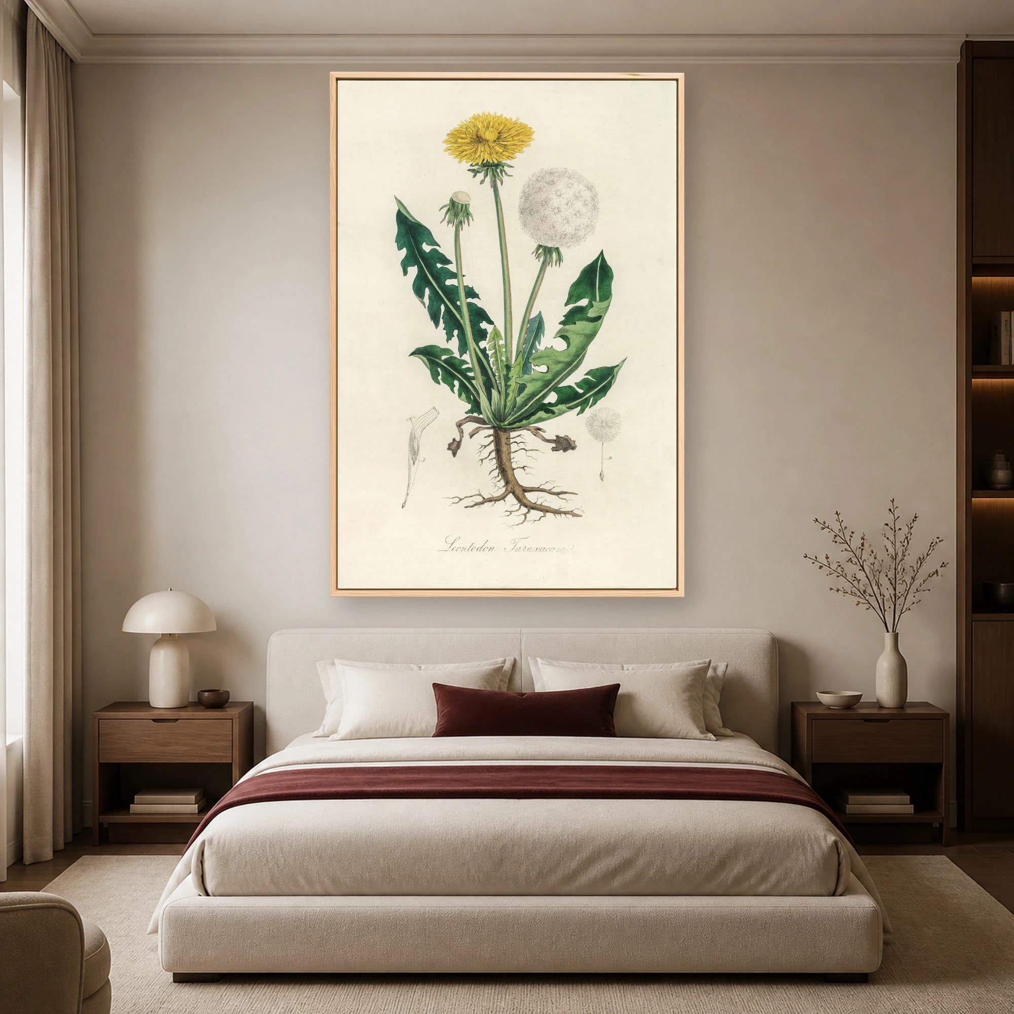 Vintage Dandelion Botanical Illustration Print, view 4