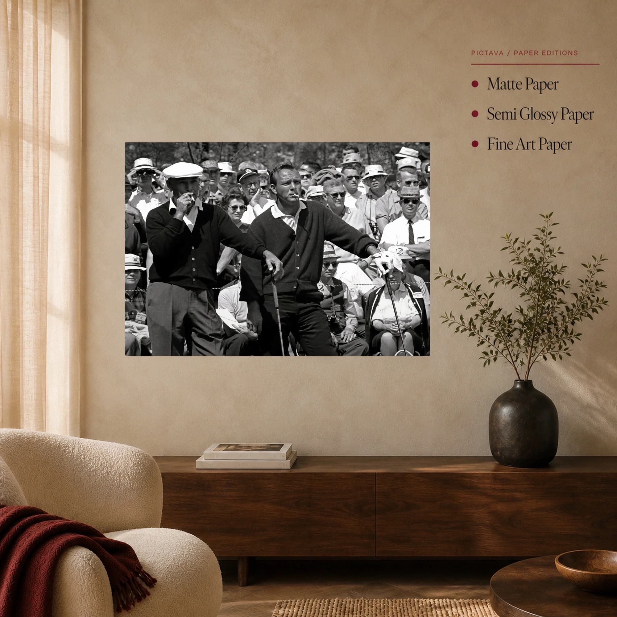 Vintage Golf Legends Black and White Wall Art Print, view 4
